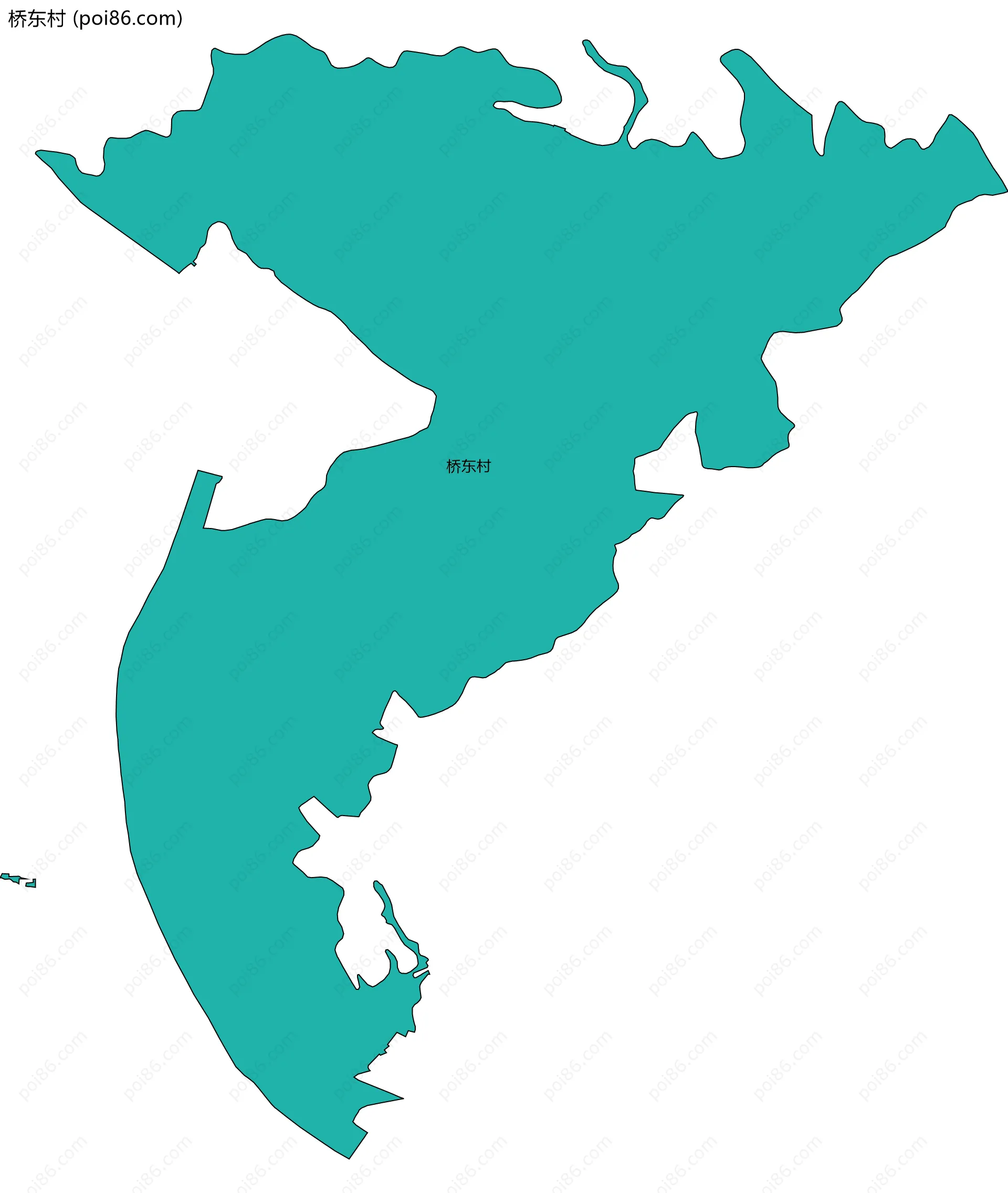 桥东村边界地图