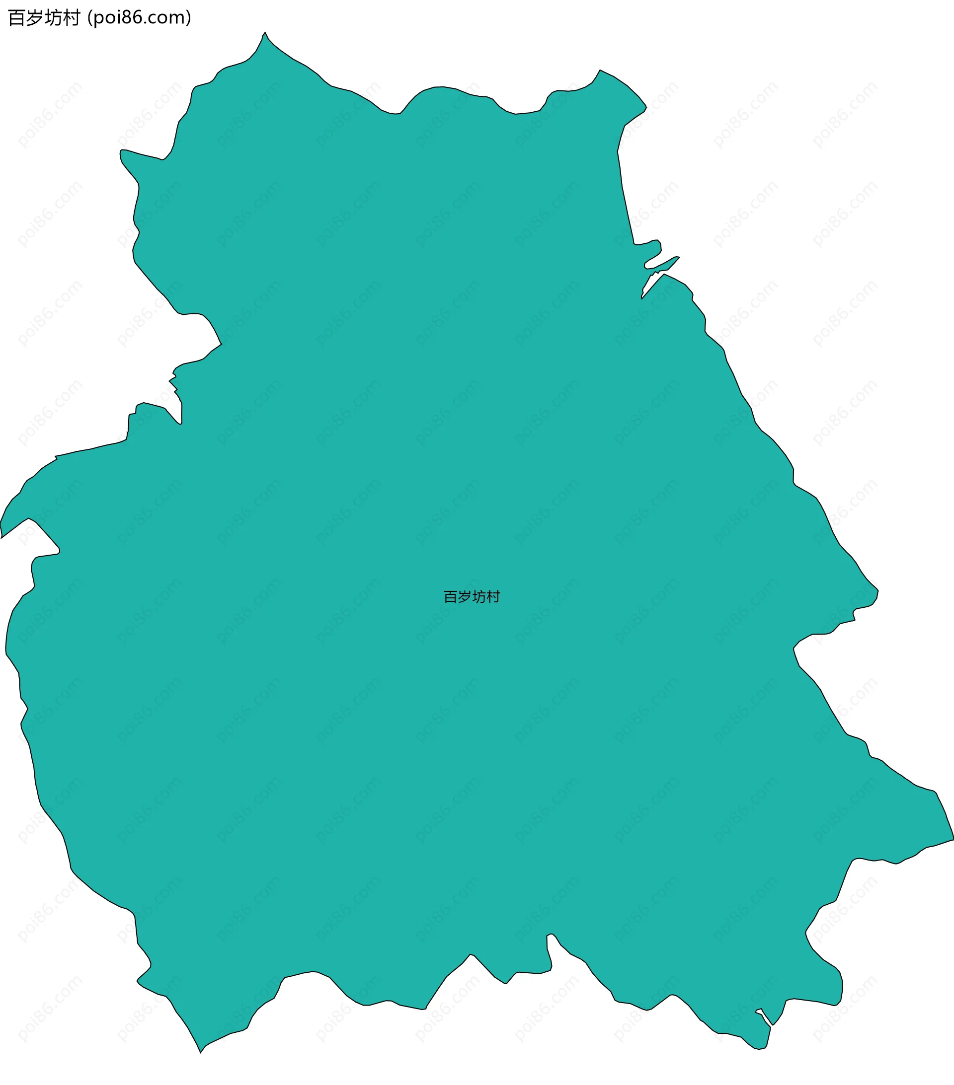 百岁坊村边界地图