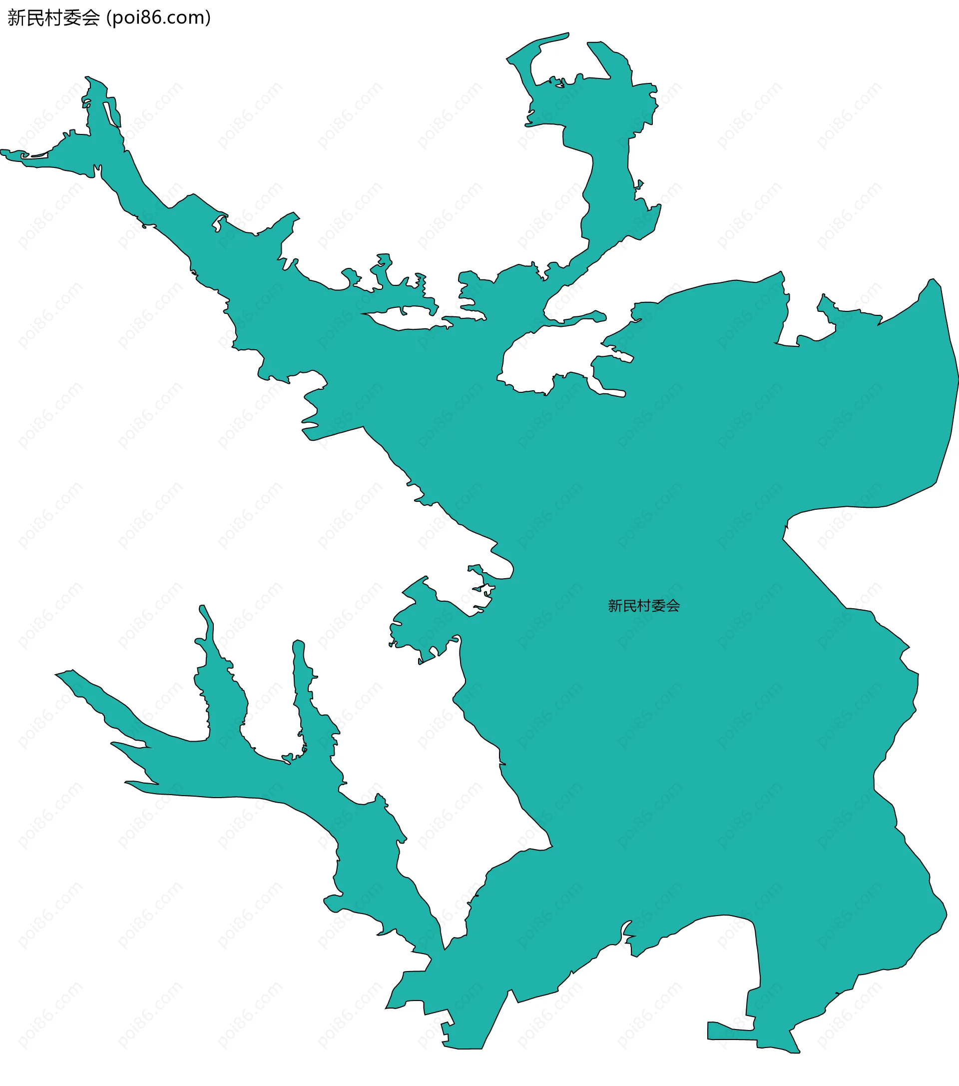 新民村委会边界地图