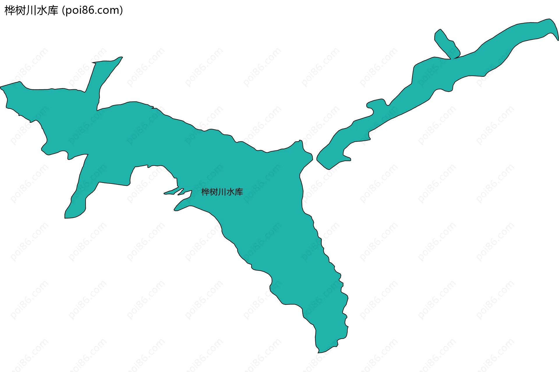 桦树川水库边界地图