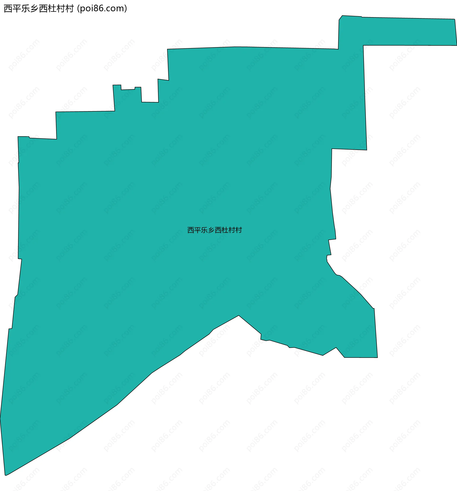 西平乐乡西杜村村边界地图