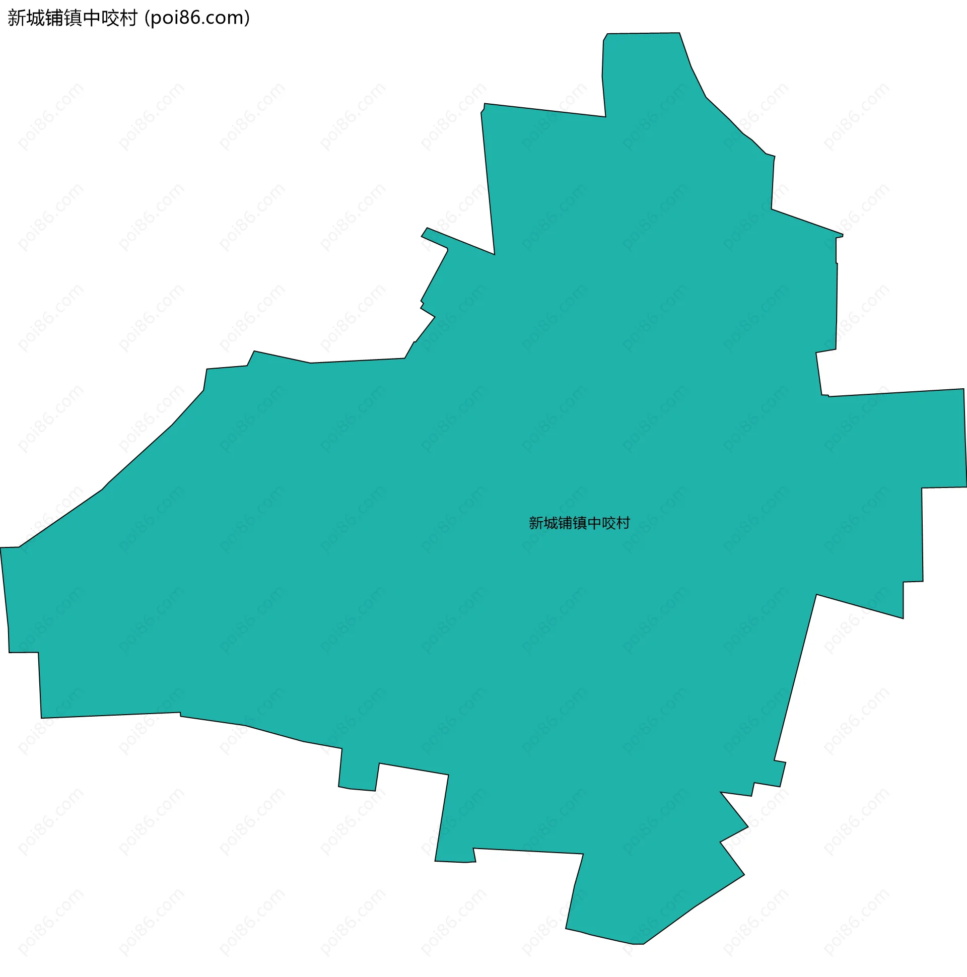 新城铺镇中咬村边界地图