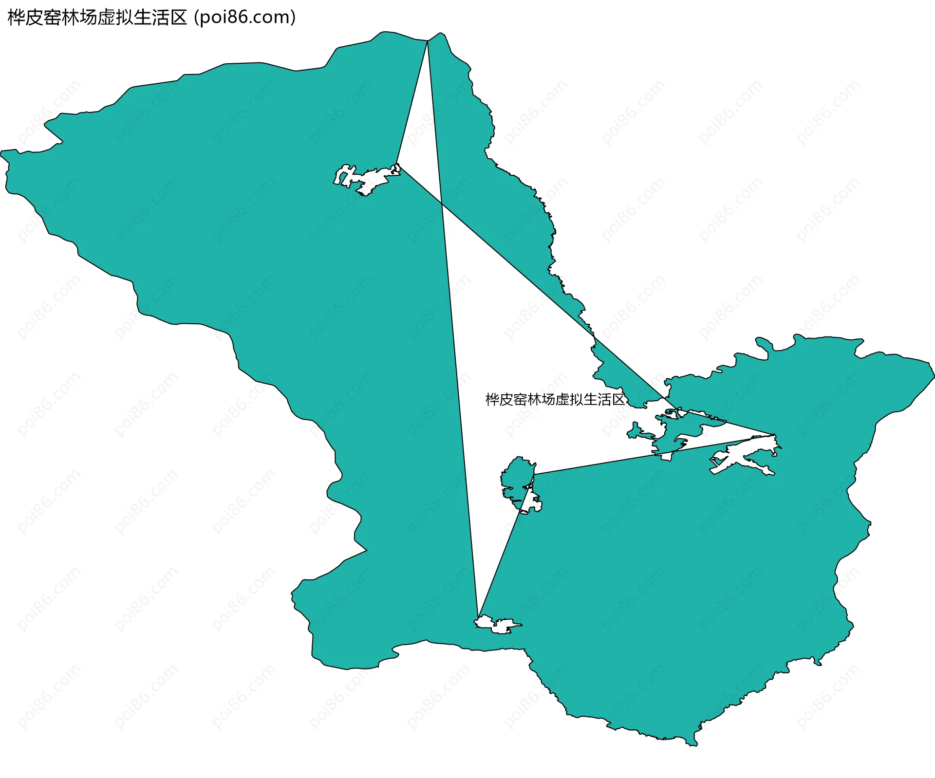 桦皮窑林场虚拟生活区边界地图