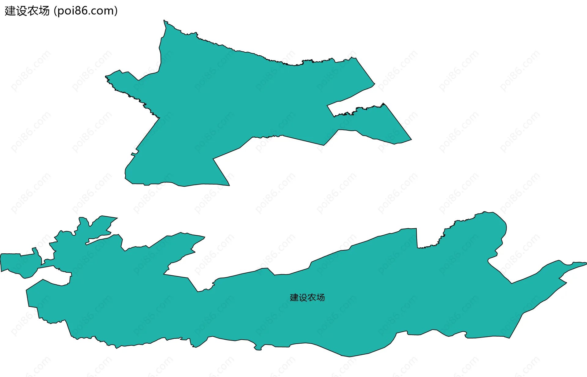 建设农场边界地图(五级行政区划)
