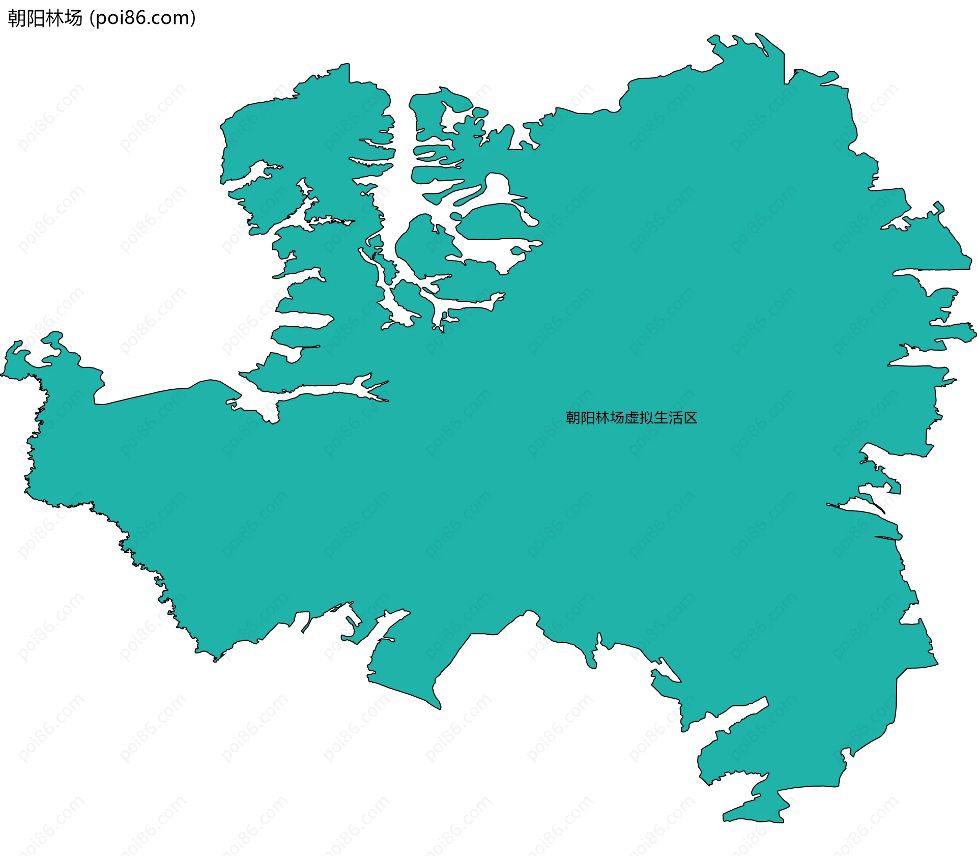 朝阳林场边界地图(五级行政区划)