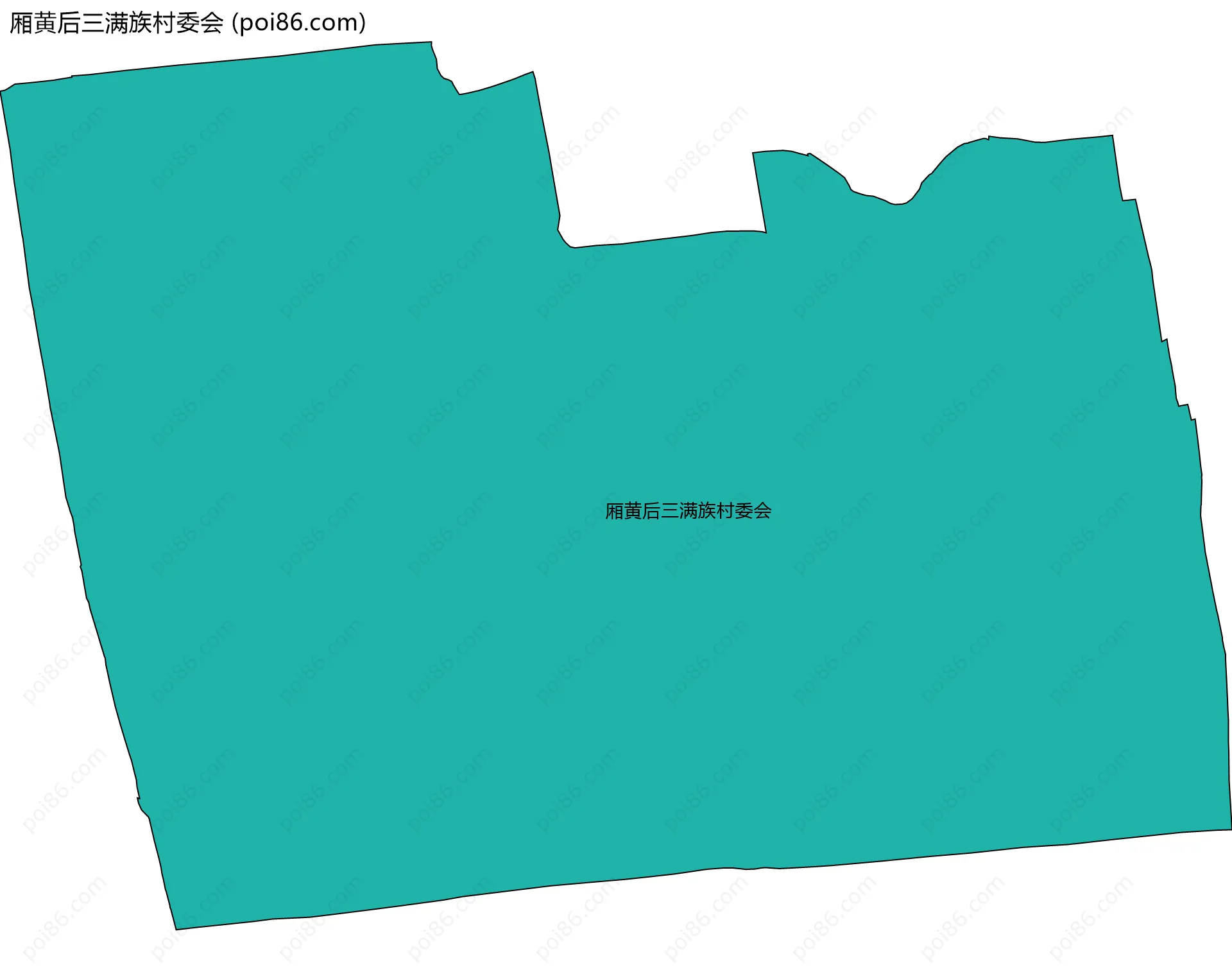 厢黄后三满族村委会边界地图