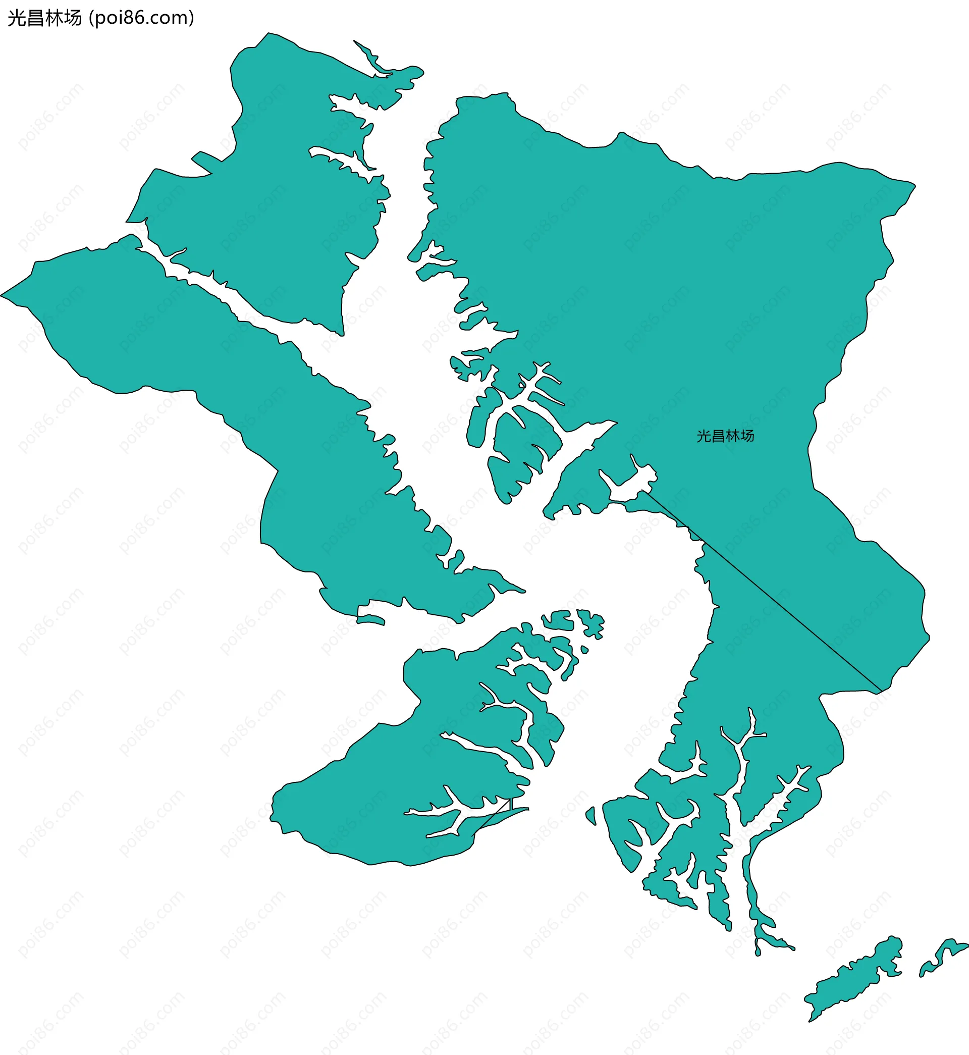 光昌林场边界地图(五级行政区划)