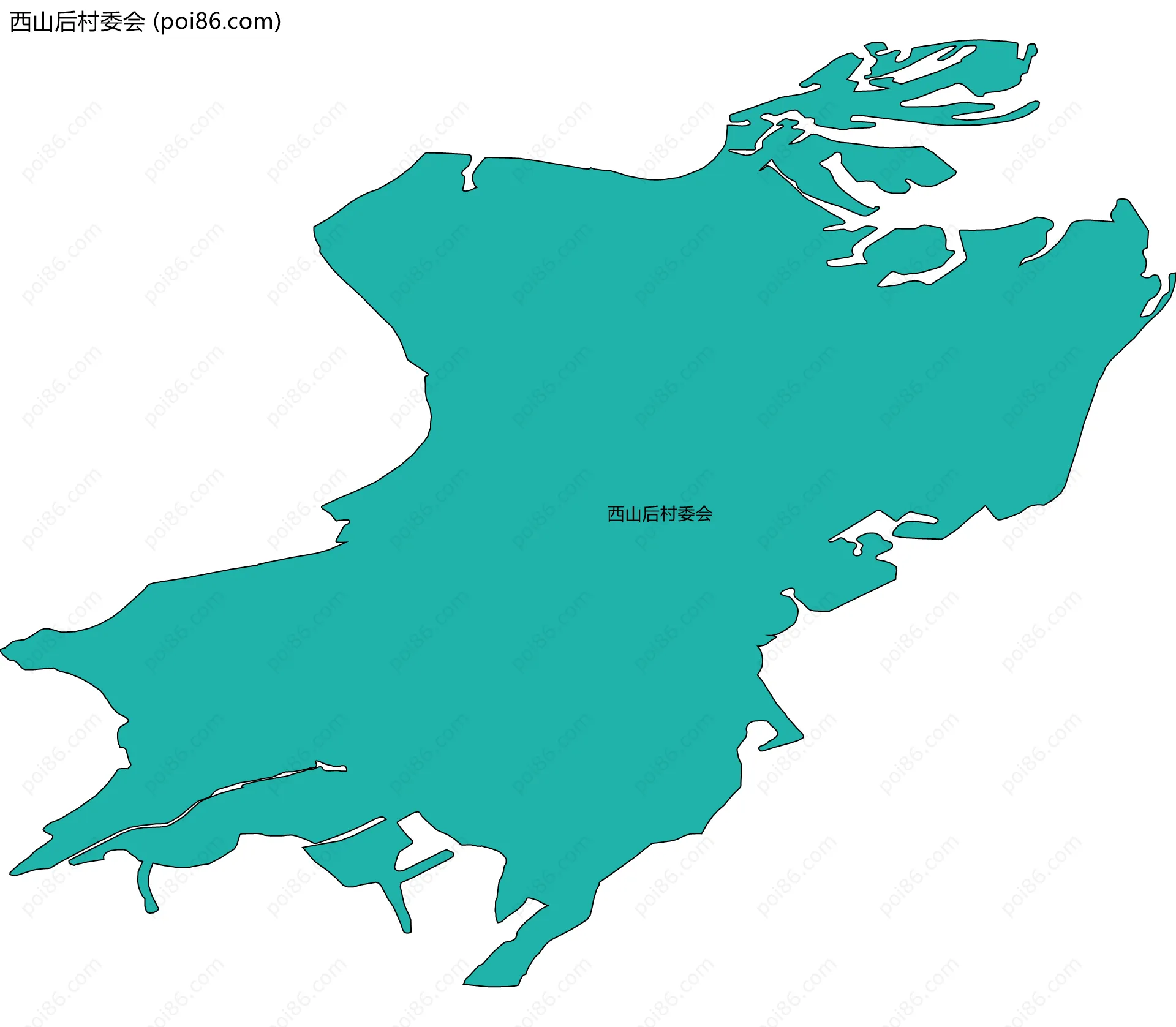 西山后村委会边界地图