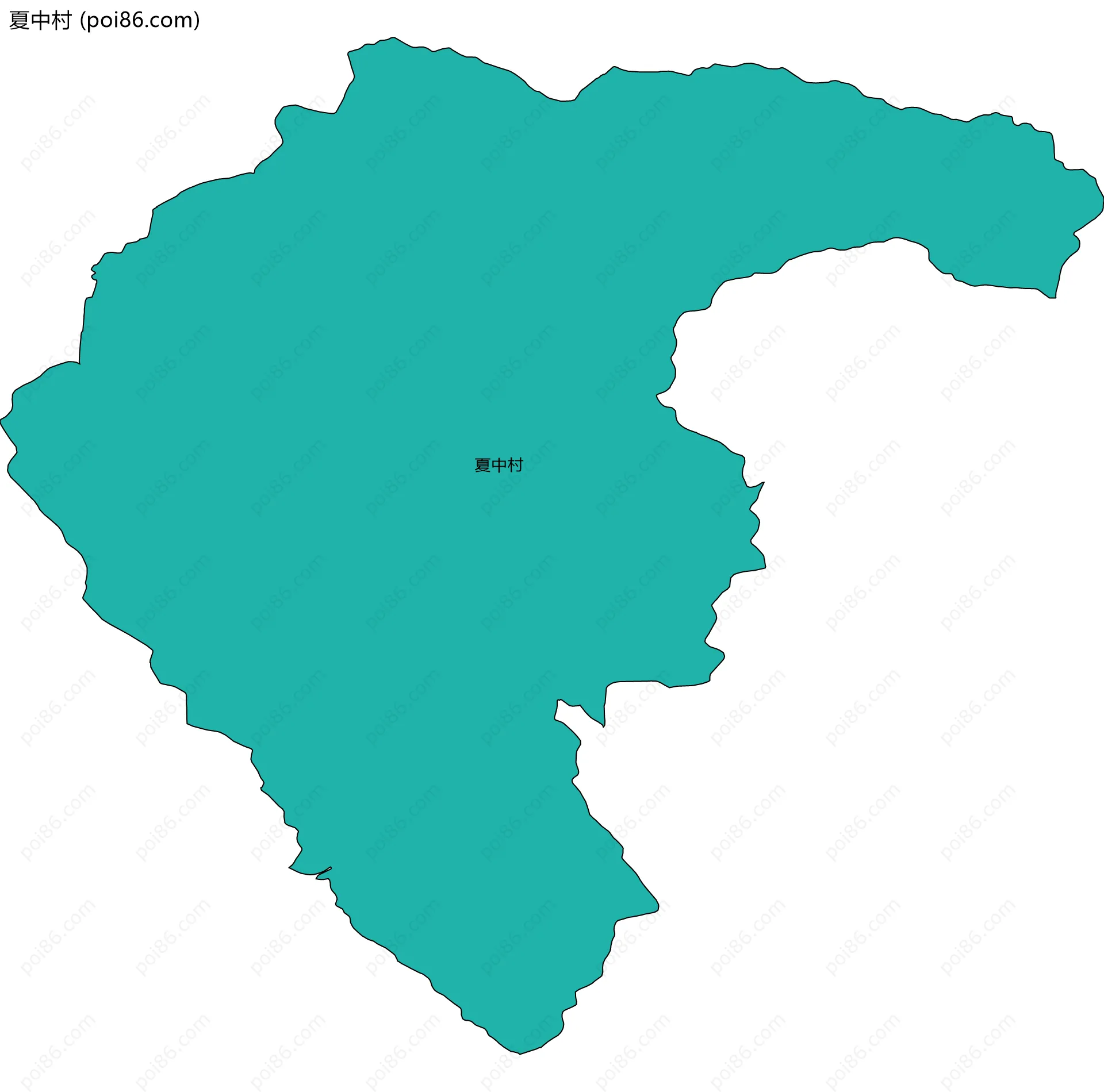 夏中村边界地图