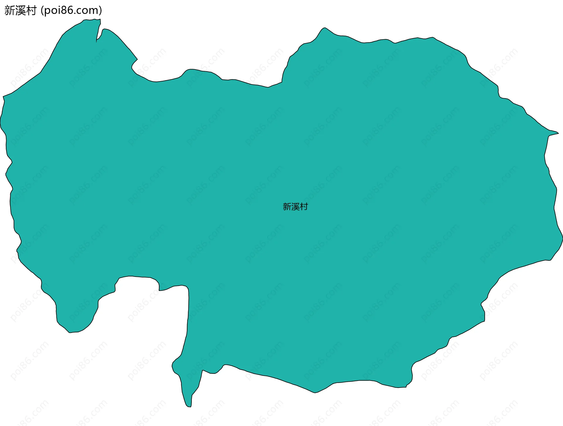 新溪村边界地图
