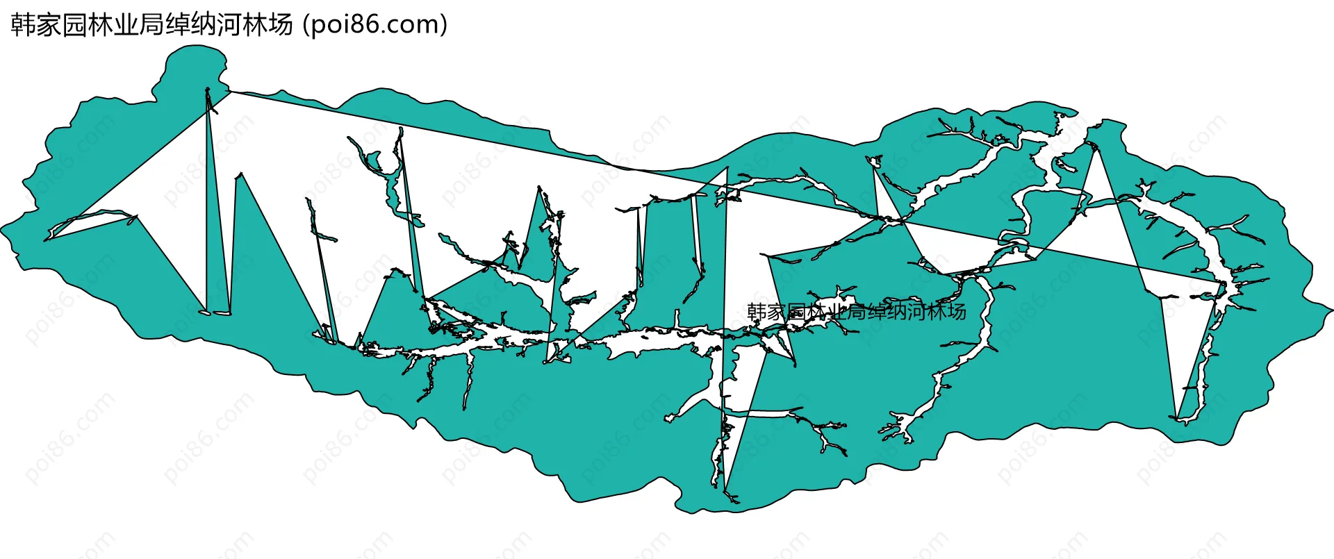 韩家园林业局绰纳河林场边界地图