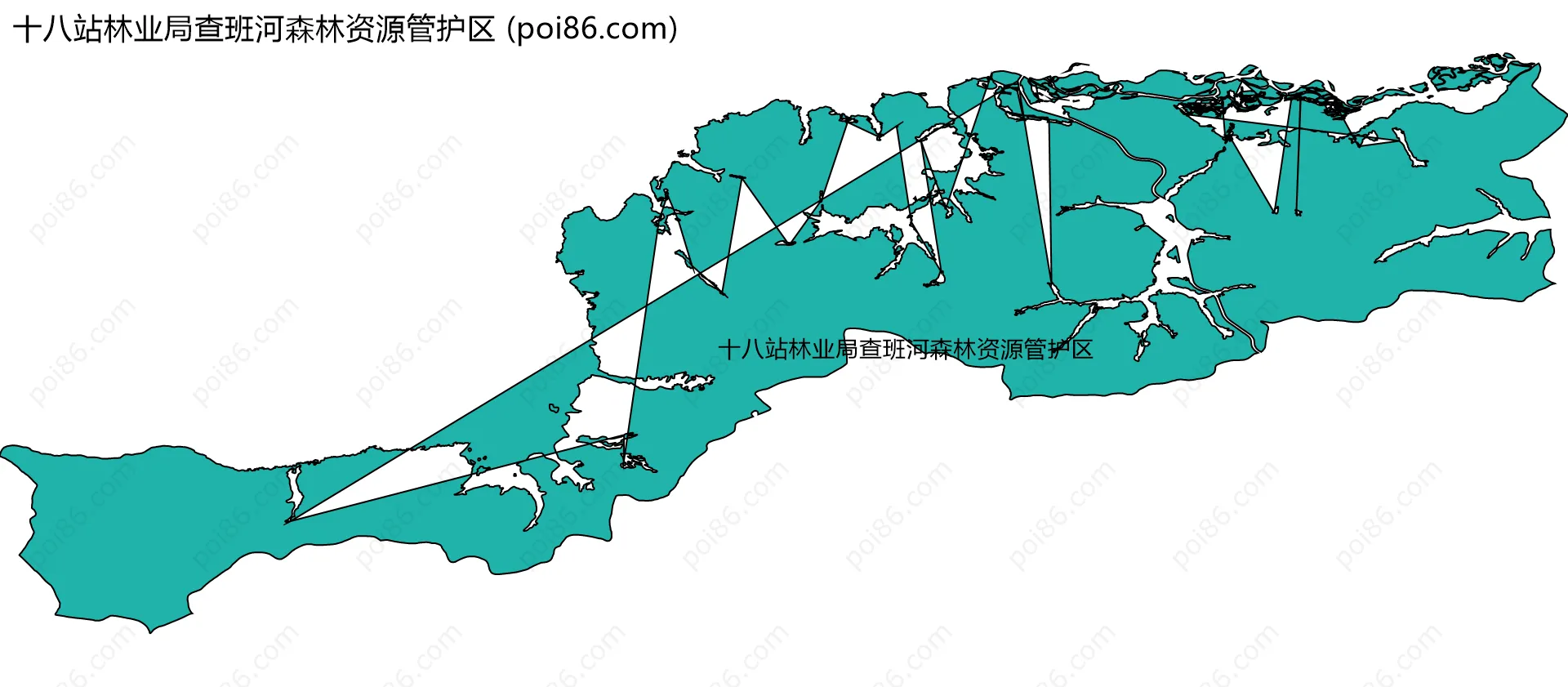 十八站林业局查班河森林资源管护区边界地图