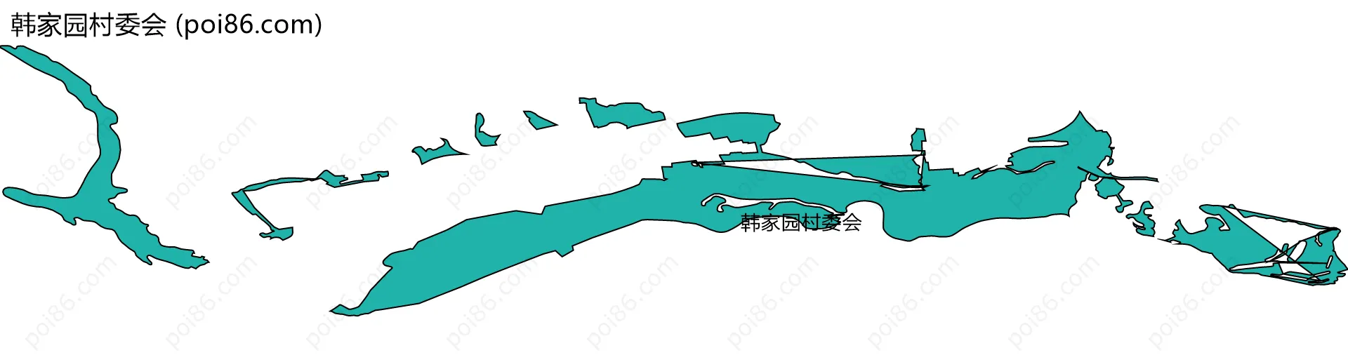 韩家园村委会边界地图