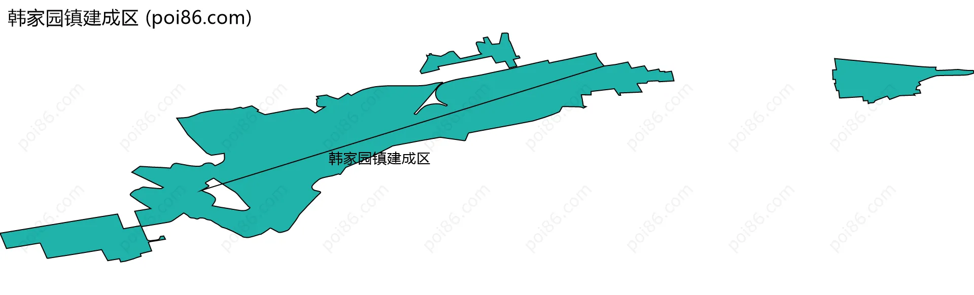 韩家园镇建成区边界地图