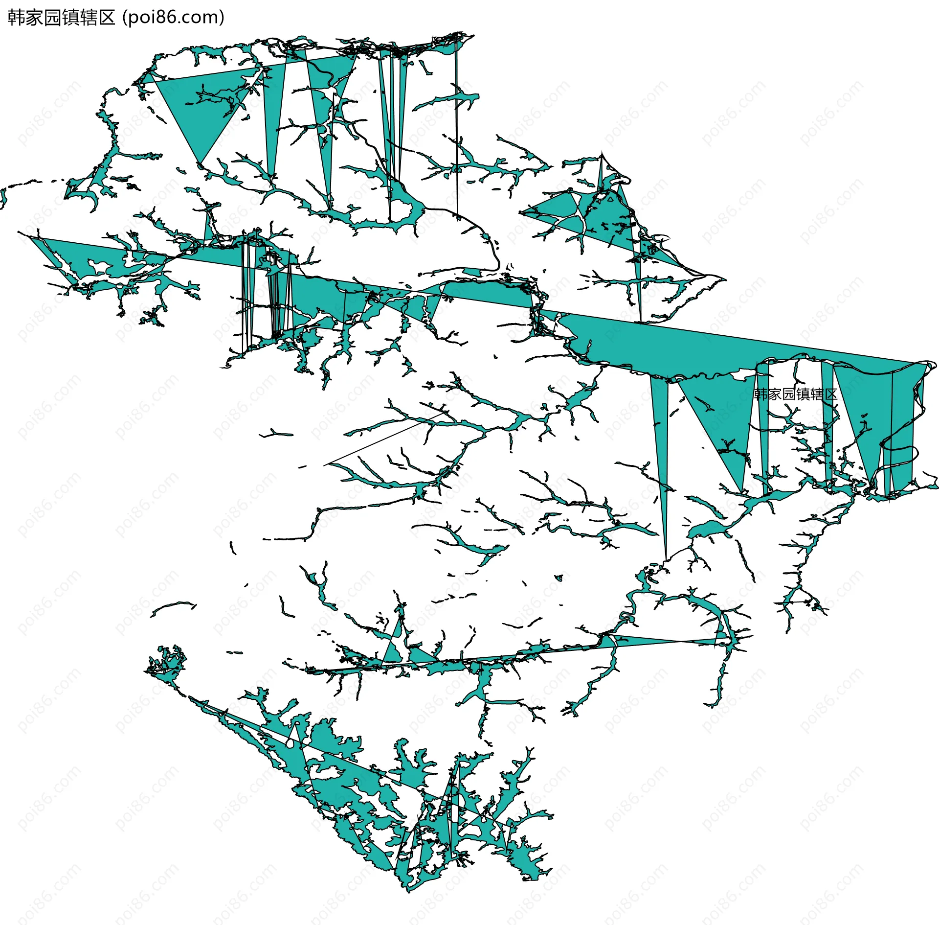 韩家园镇辖区边界地图