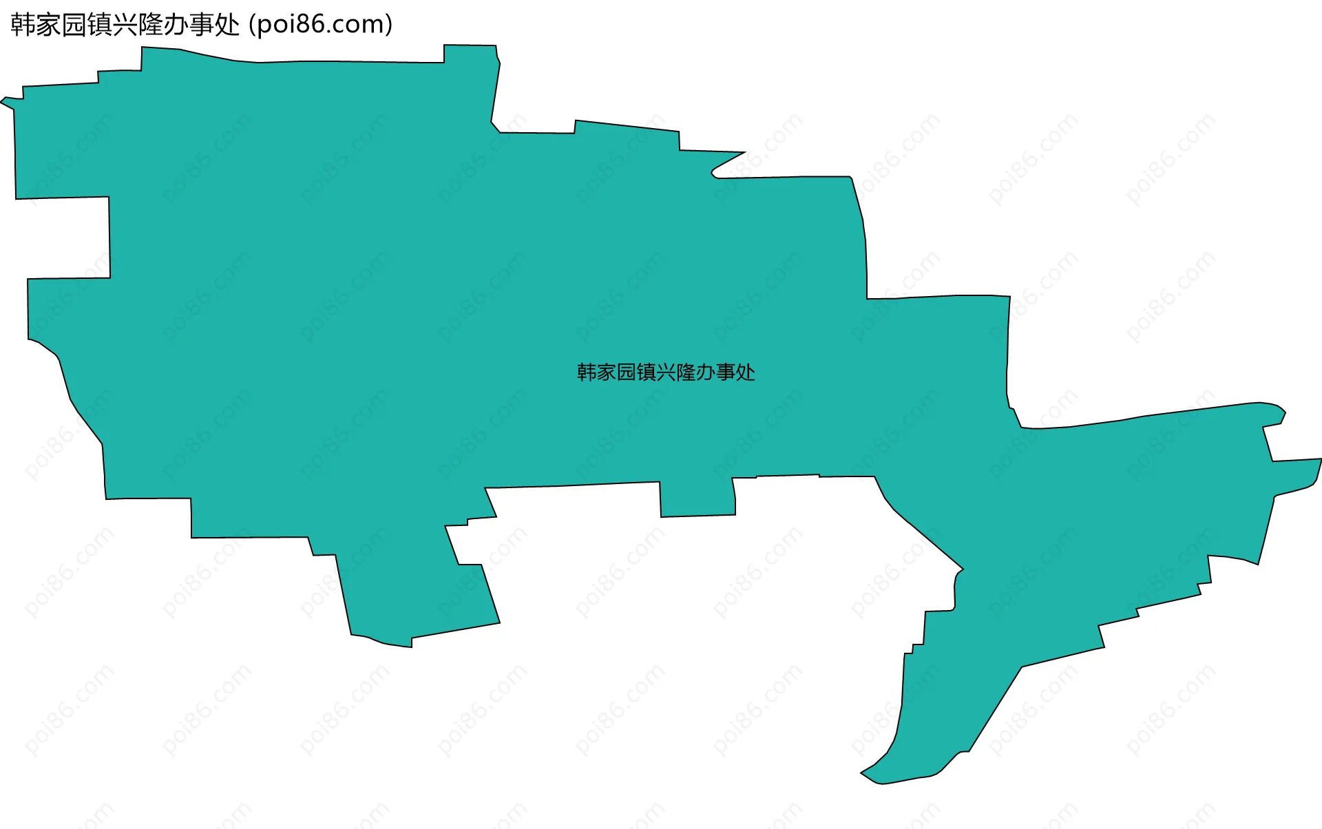 韩家园镇兴隆办事处边界地图