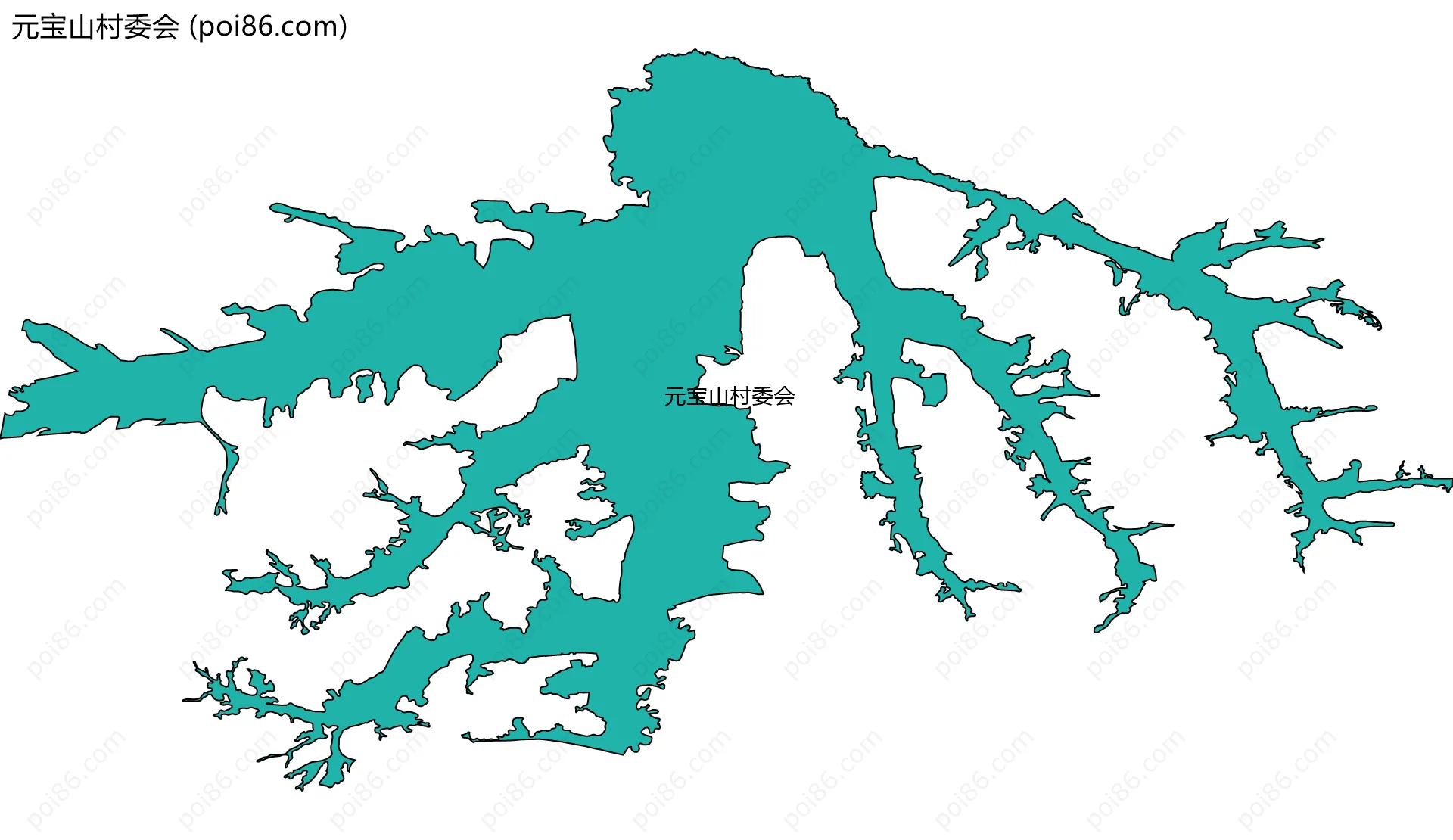 元宝山村委会边界地图
