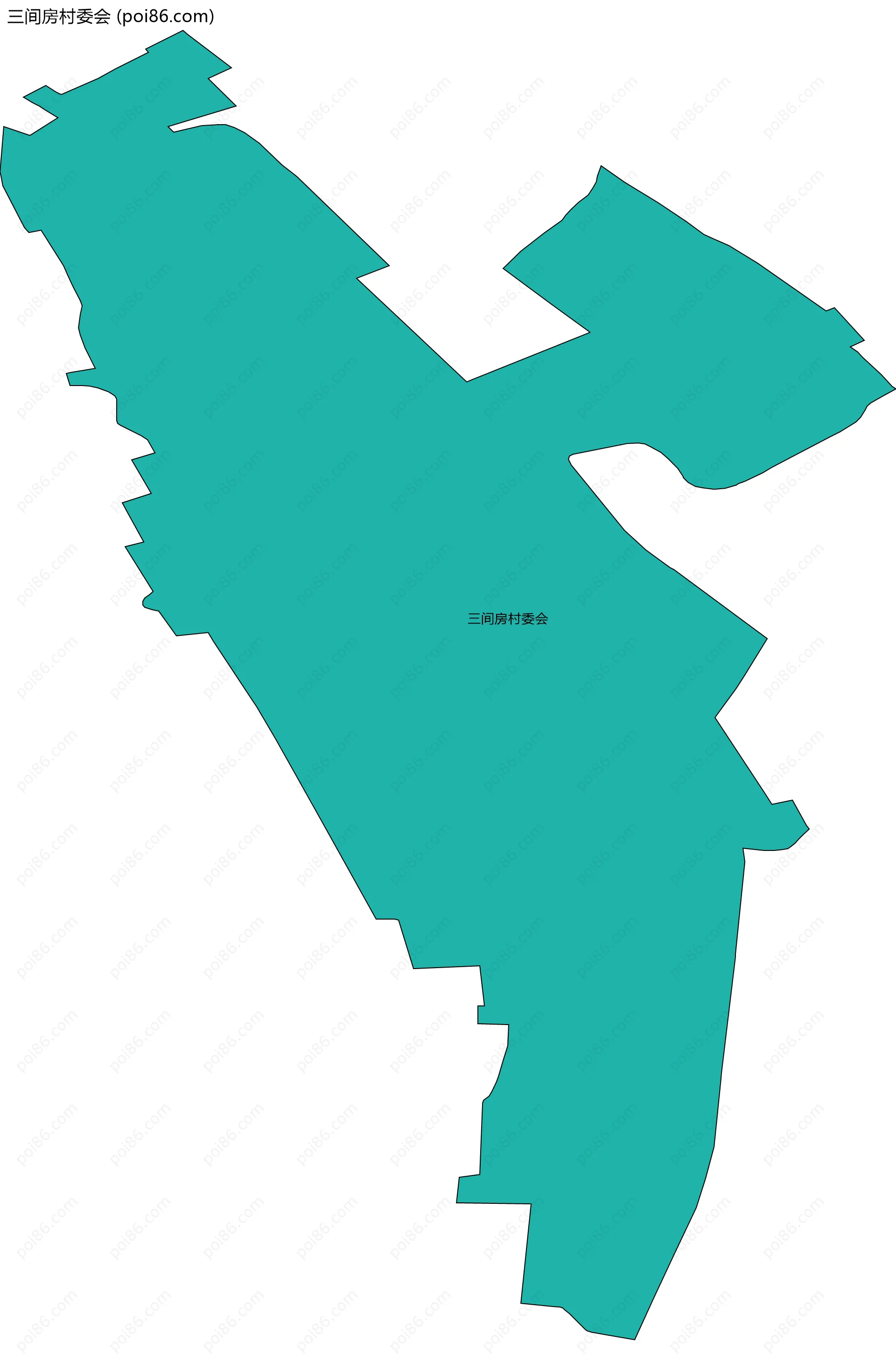 三间房村委会边界地图