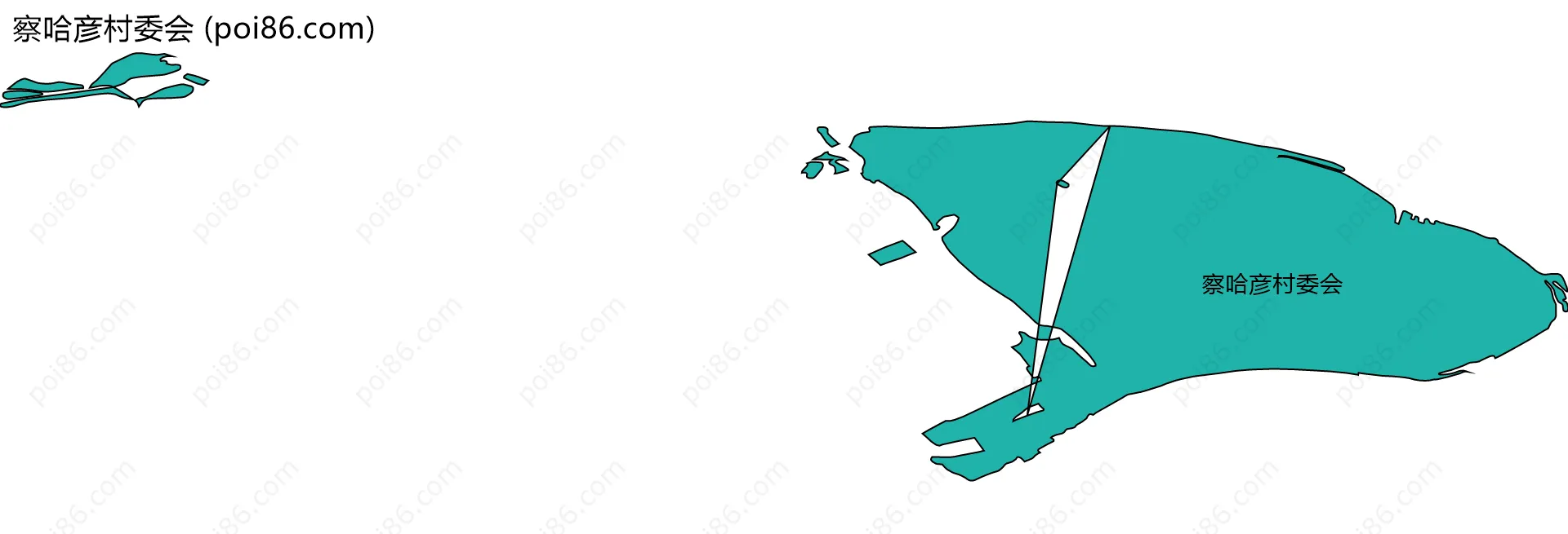 察哈彦村委会边界地图