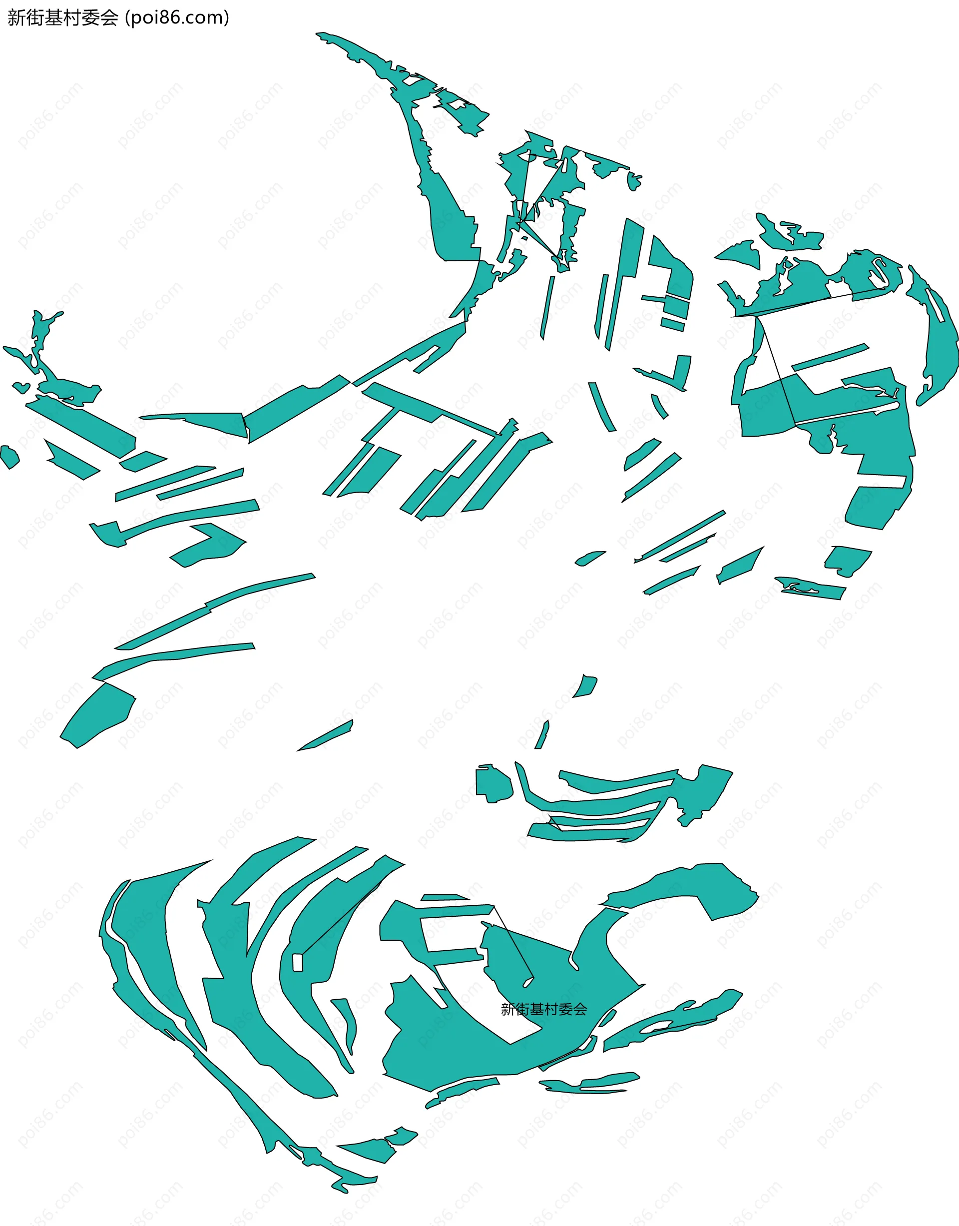 新街基村委会边界地图