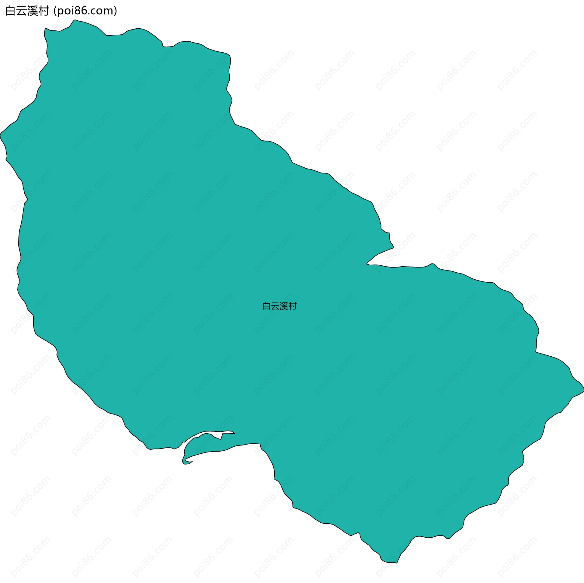 白云溪村边界地图