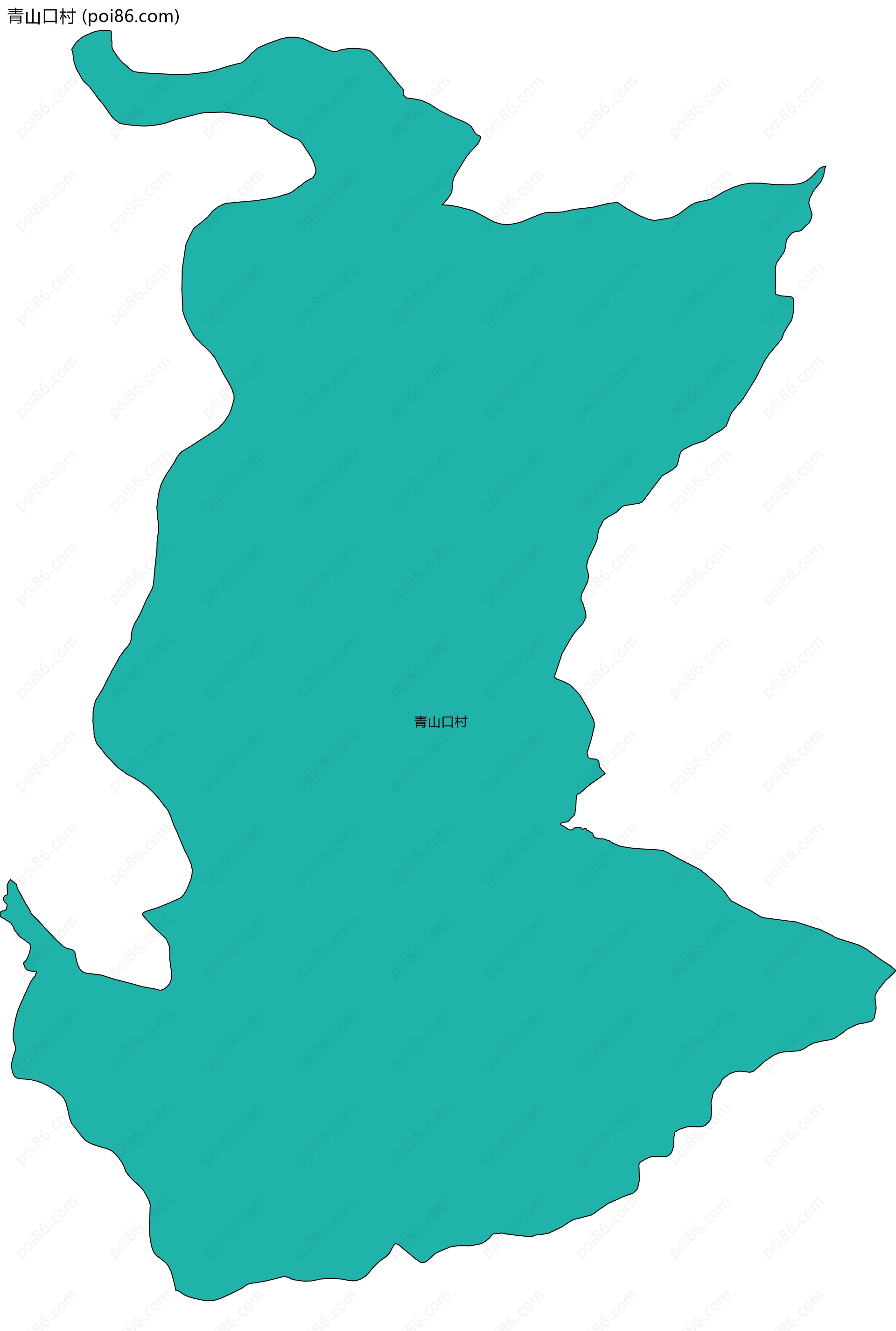 青山口村边界地图