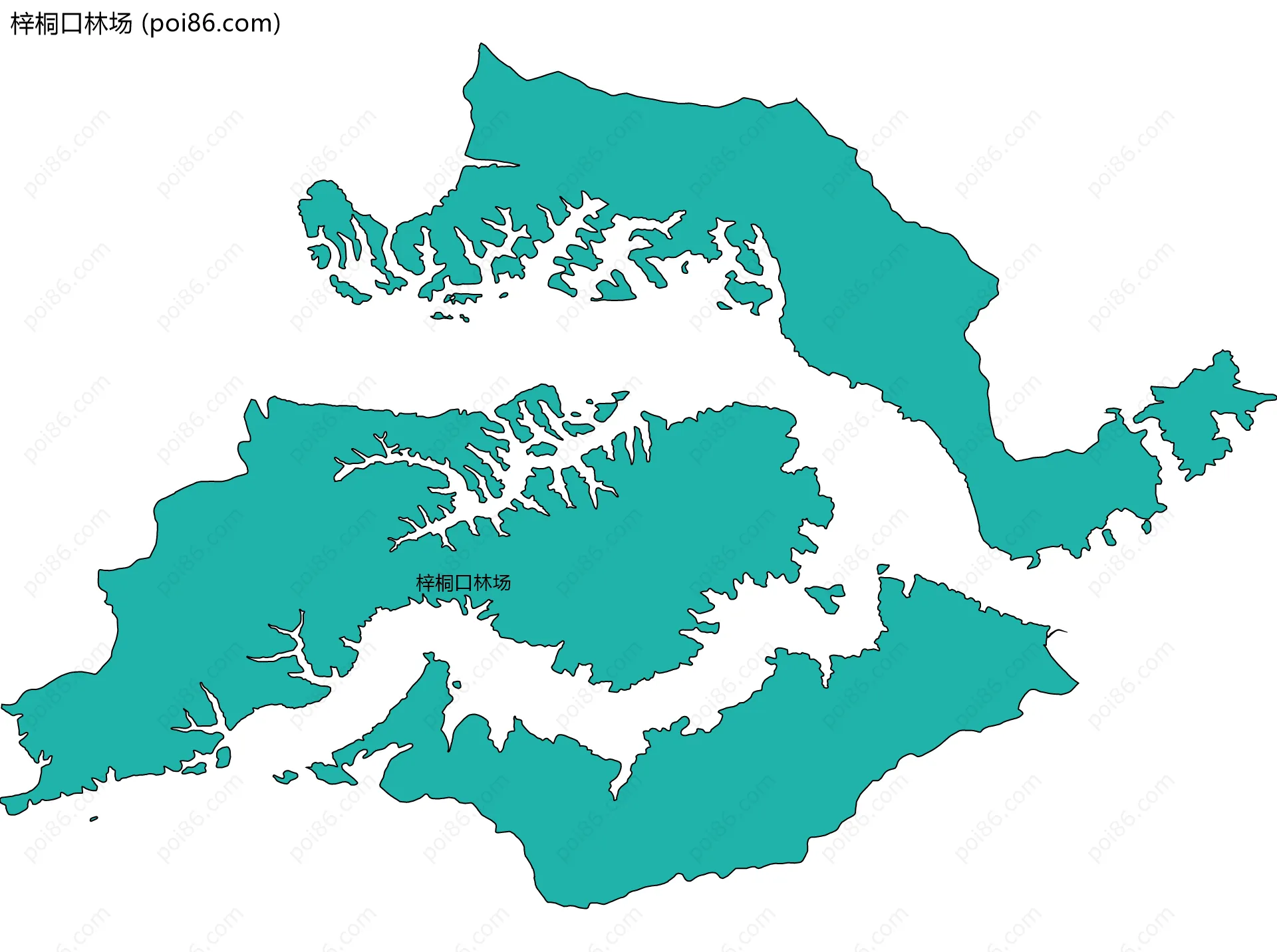 梓桐口林场边界地图(五级行政区划)