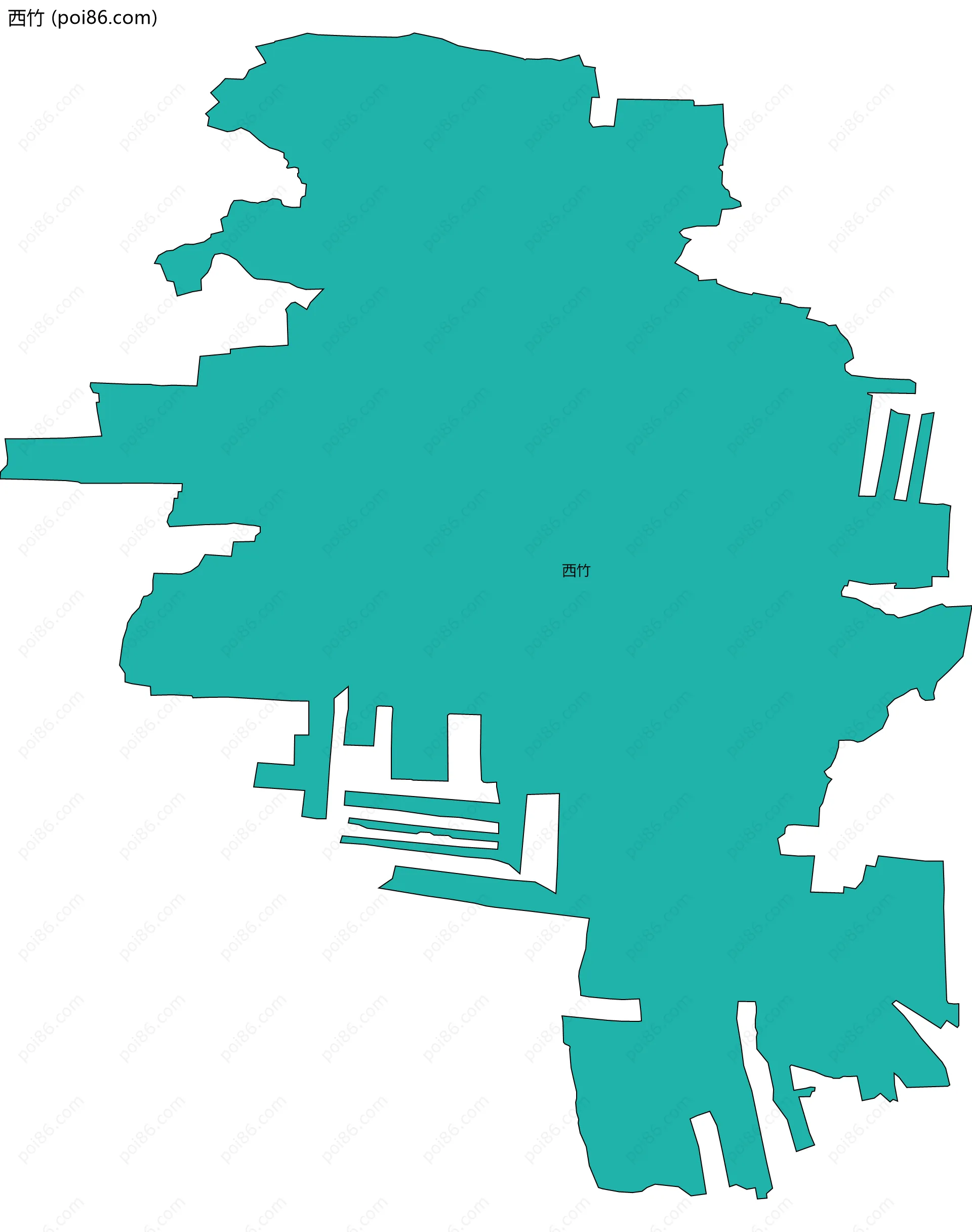 西竹边界地图