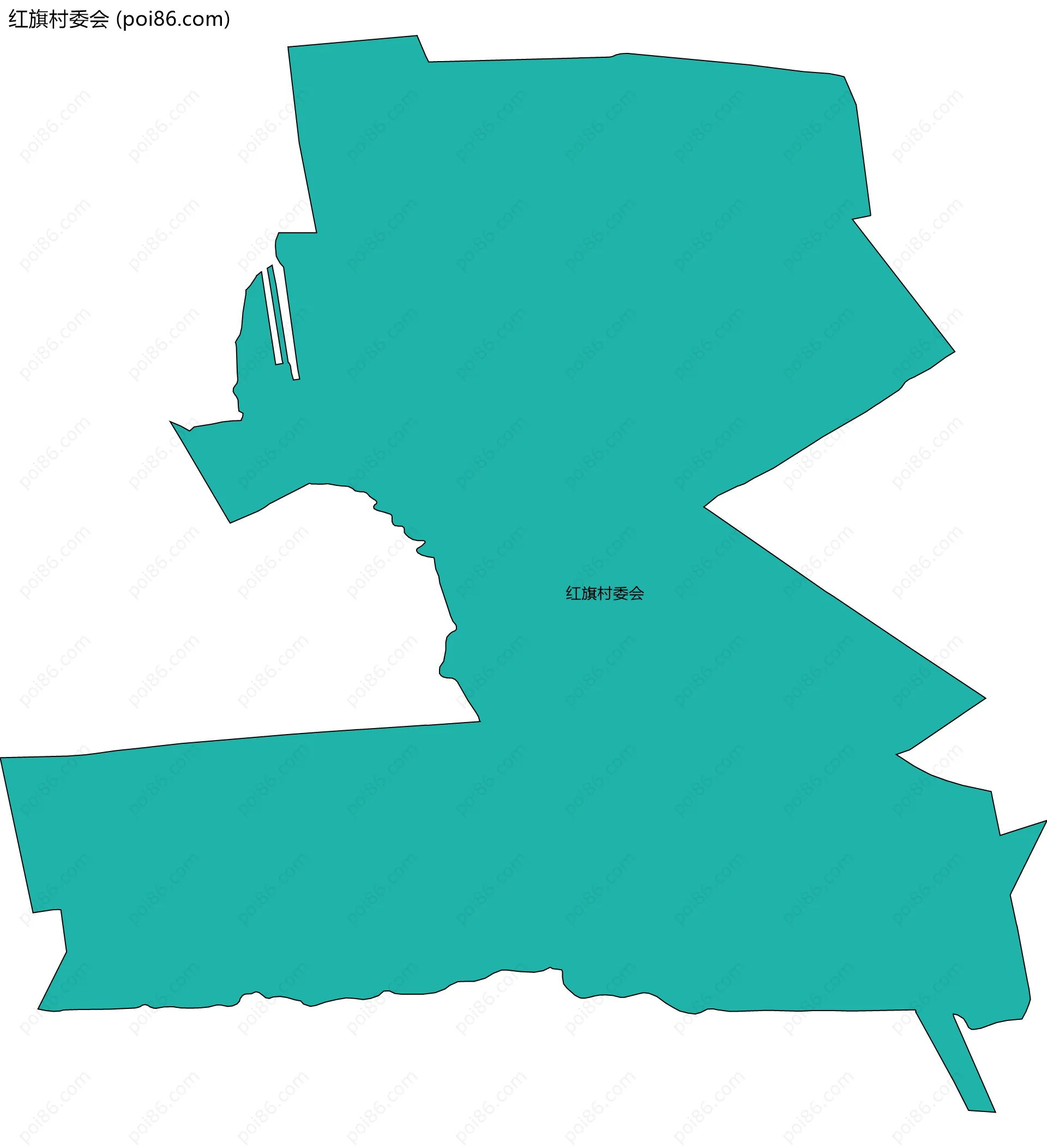 红旗村委会边界地图