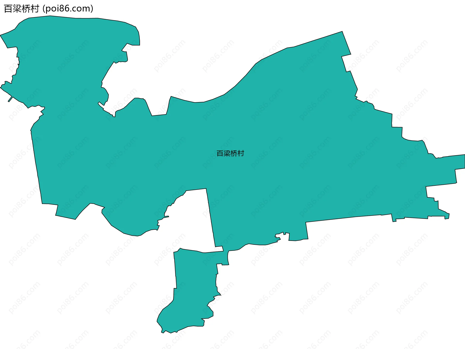 百梁桥村边界地图