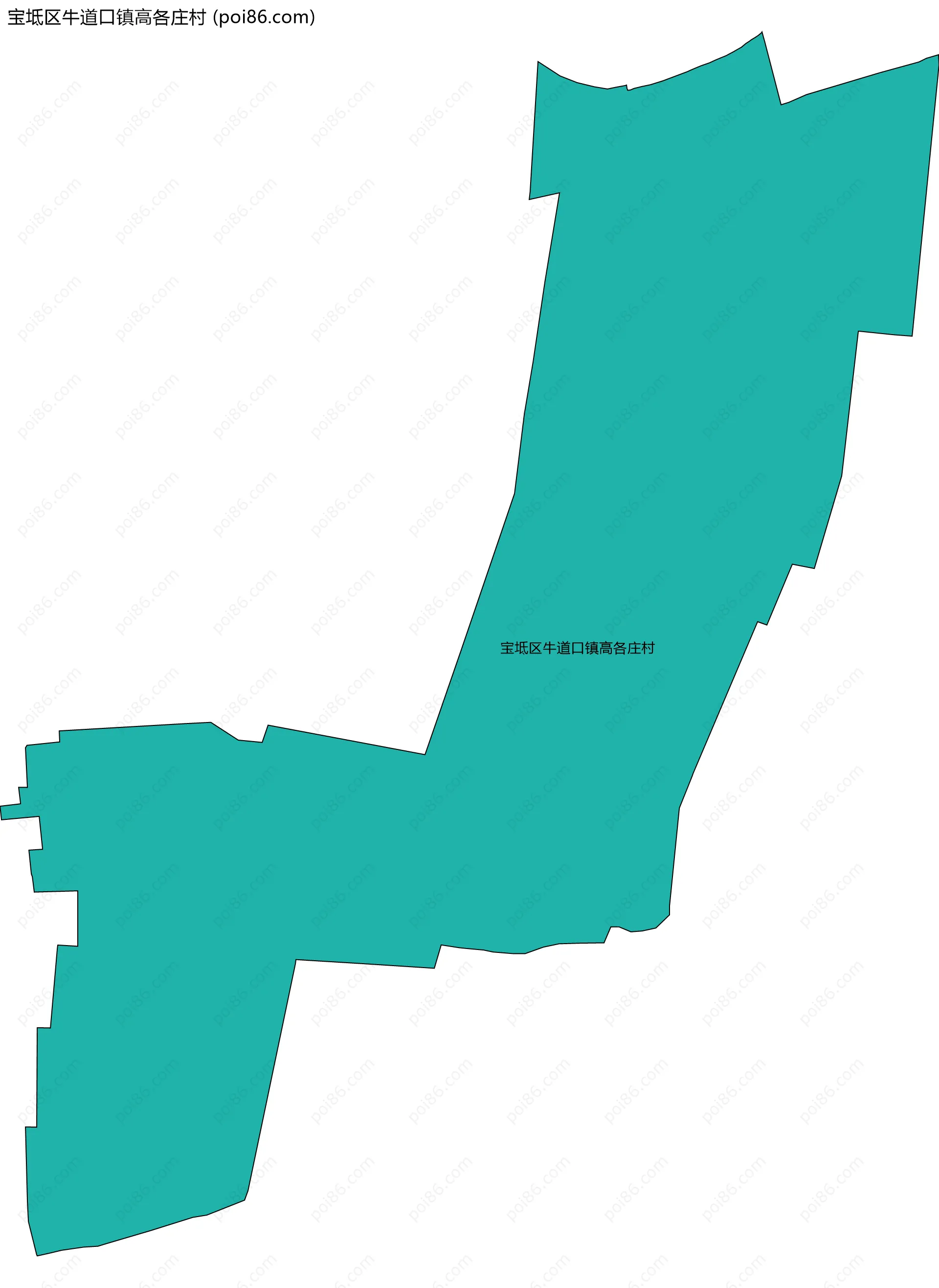宝坻区牛道口镇高各庄村边界地图