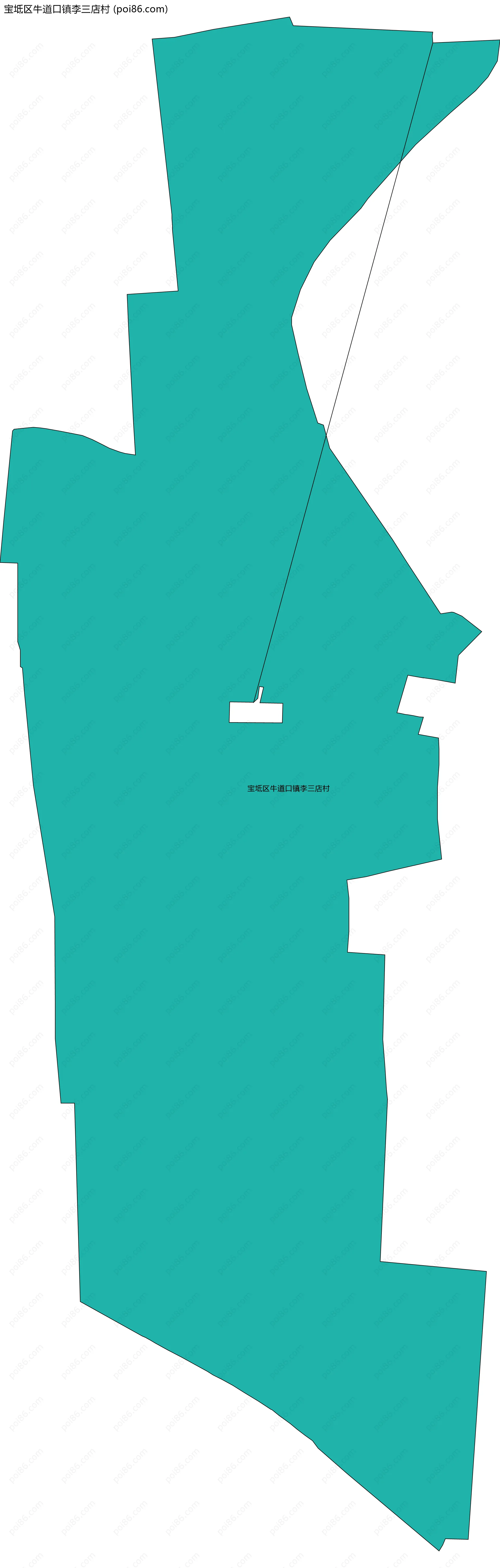 宝坻区牛道口镇李三店村边界地图