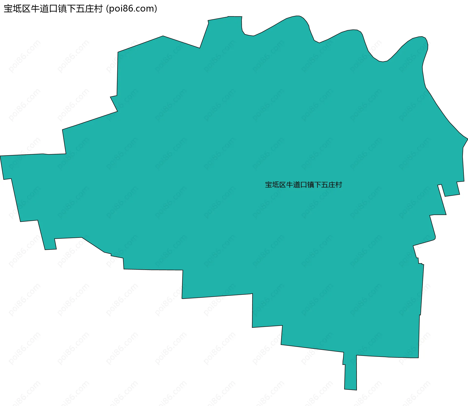 宝坻区牛道口镇下五庄村边界地图