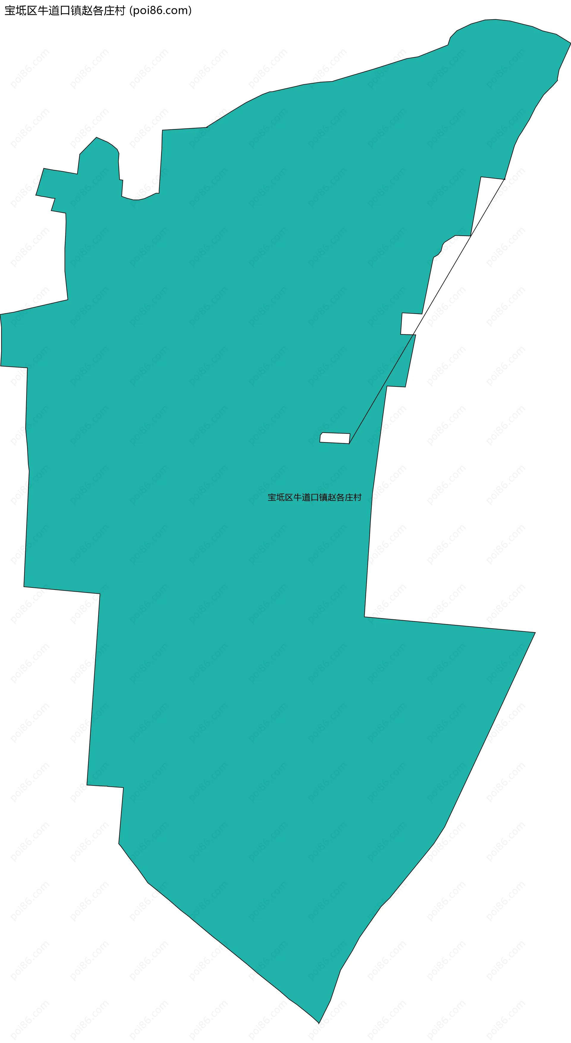 宝坻区牛道口镇赵各庄村边界地图