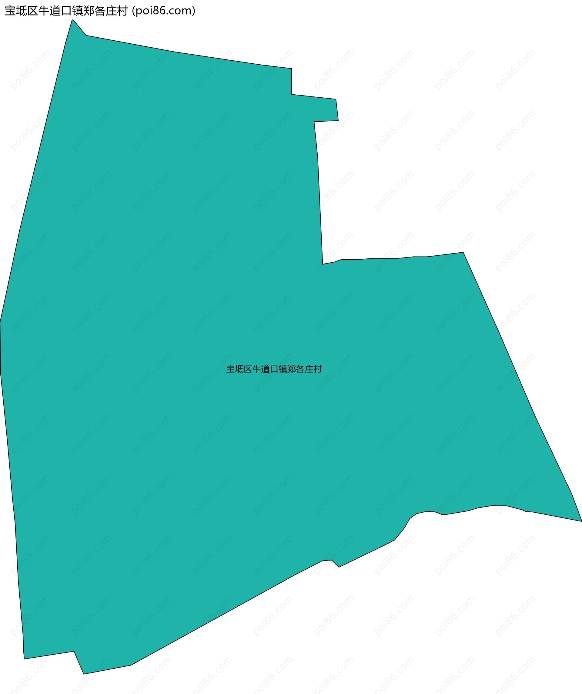 宝坻区牛道口镇郑各庄村边界地图