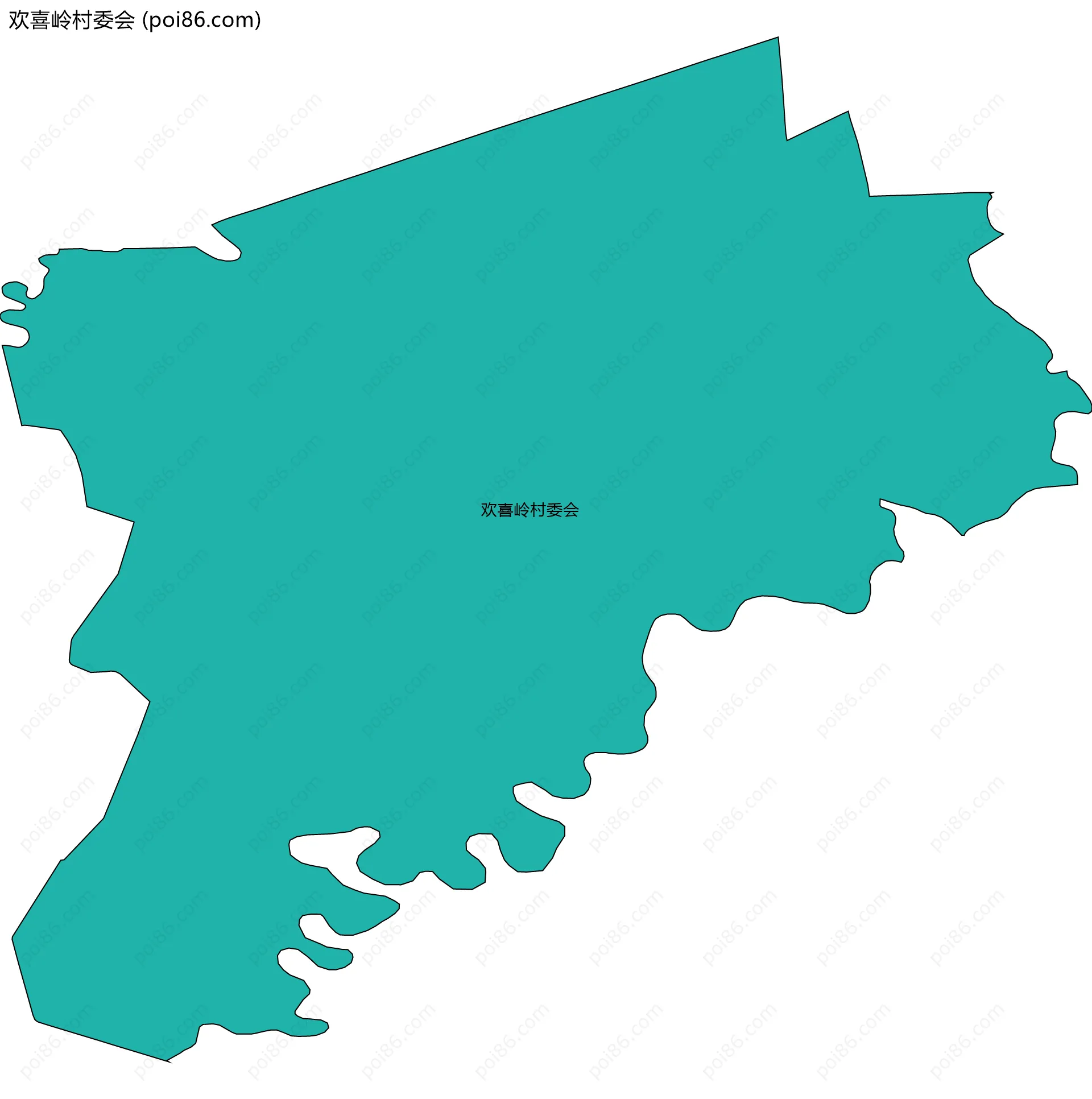 欢喜岭村委会边界地图