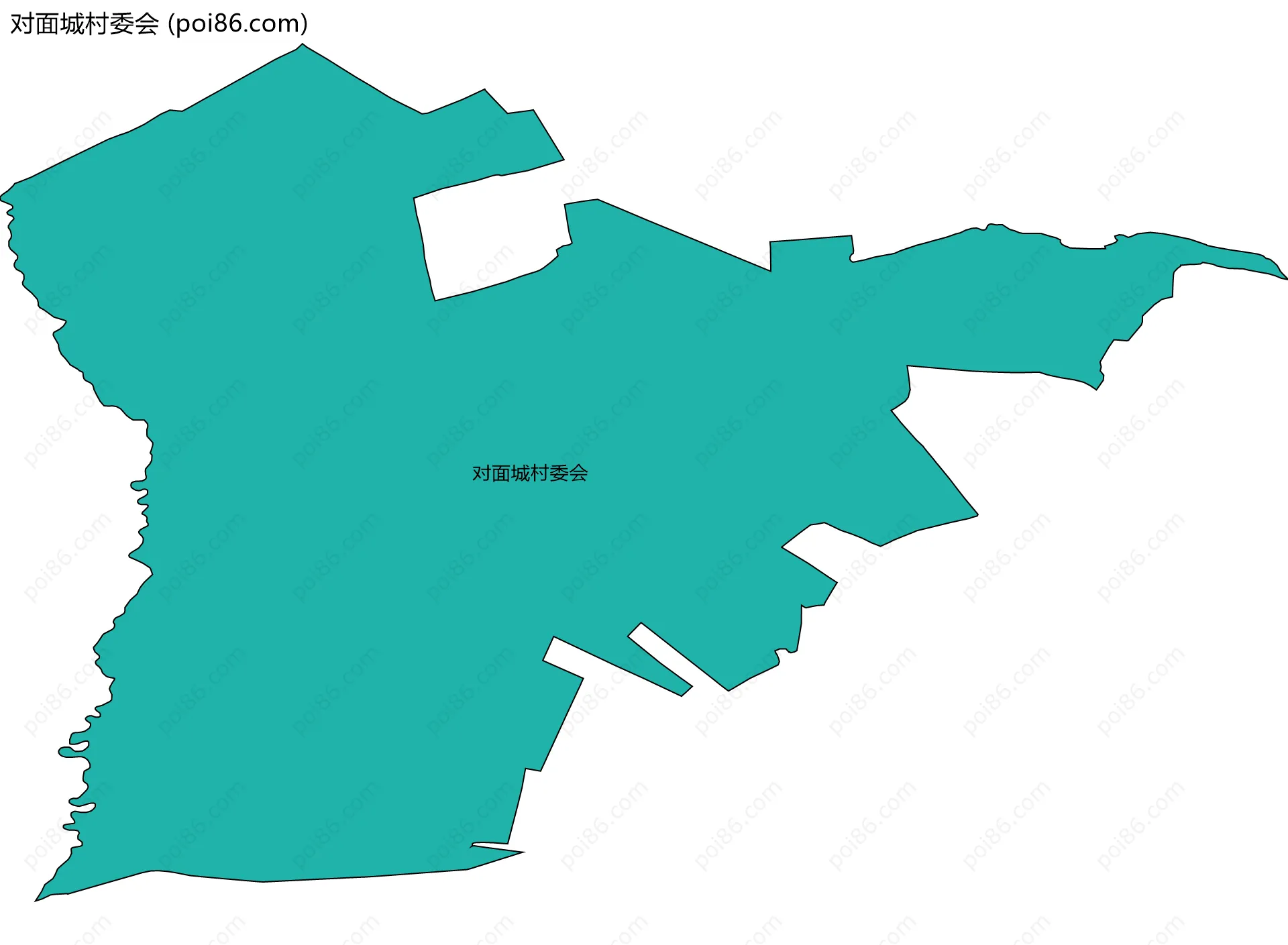 对面城村委会边界地图