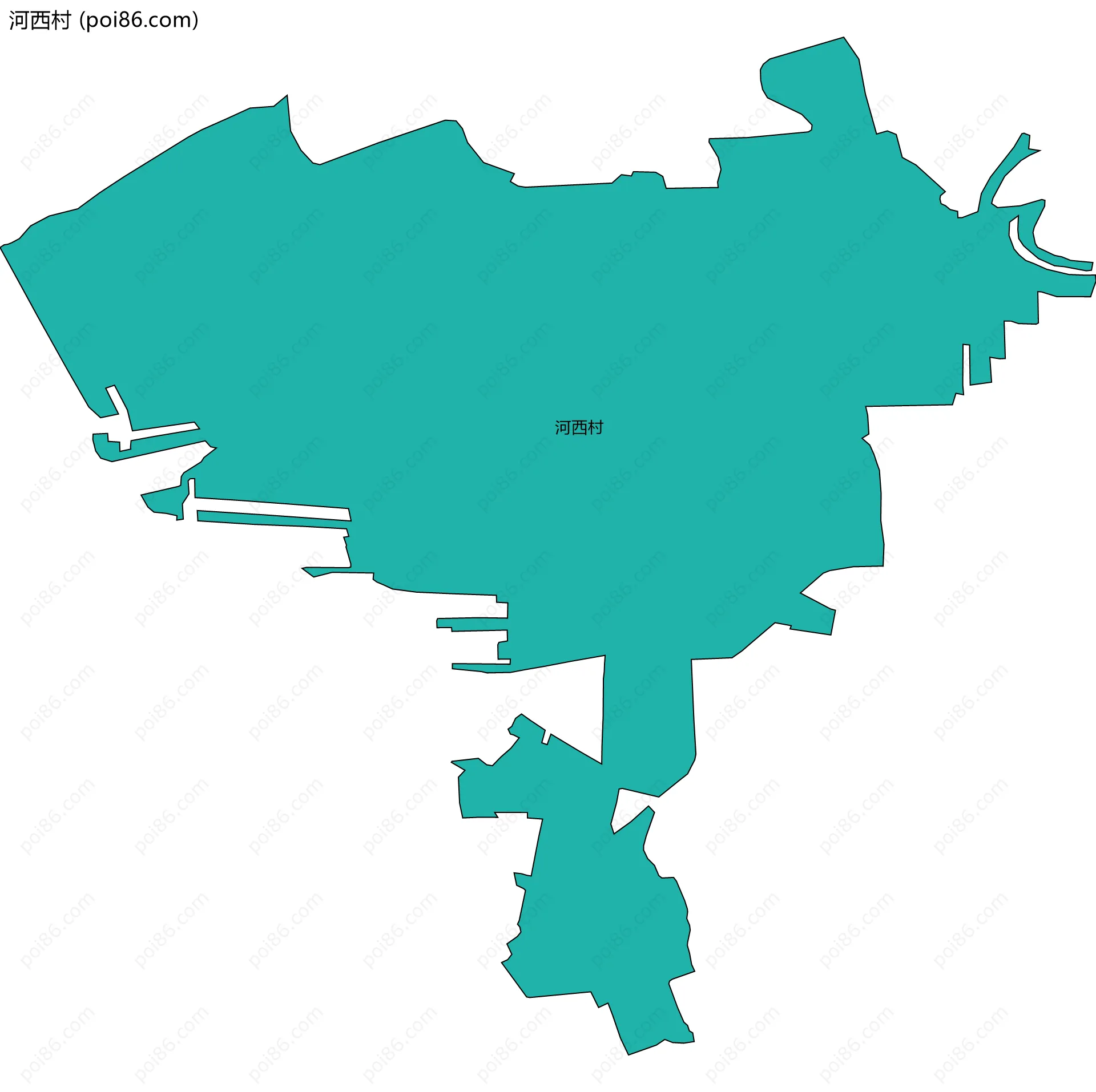 河西村边界地图