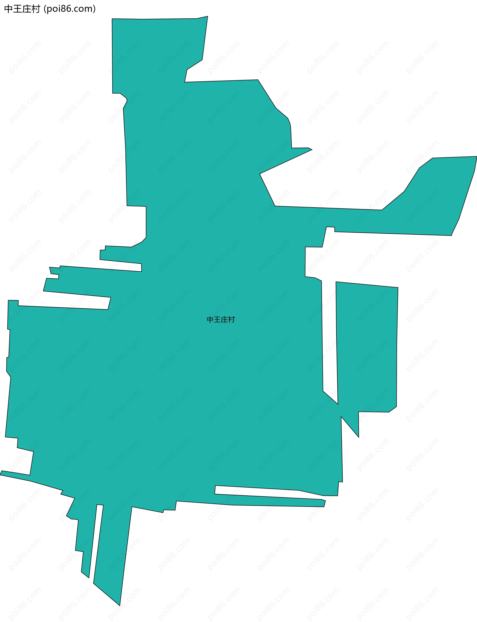 中王庄村边界地图