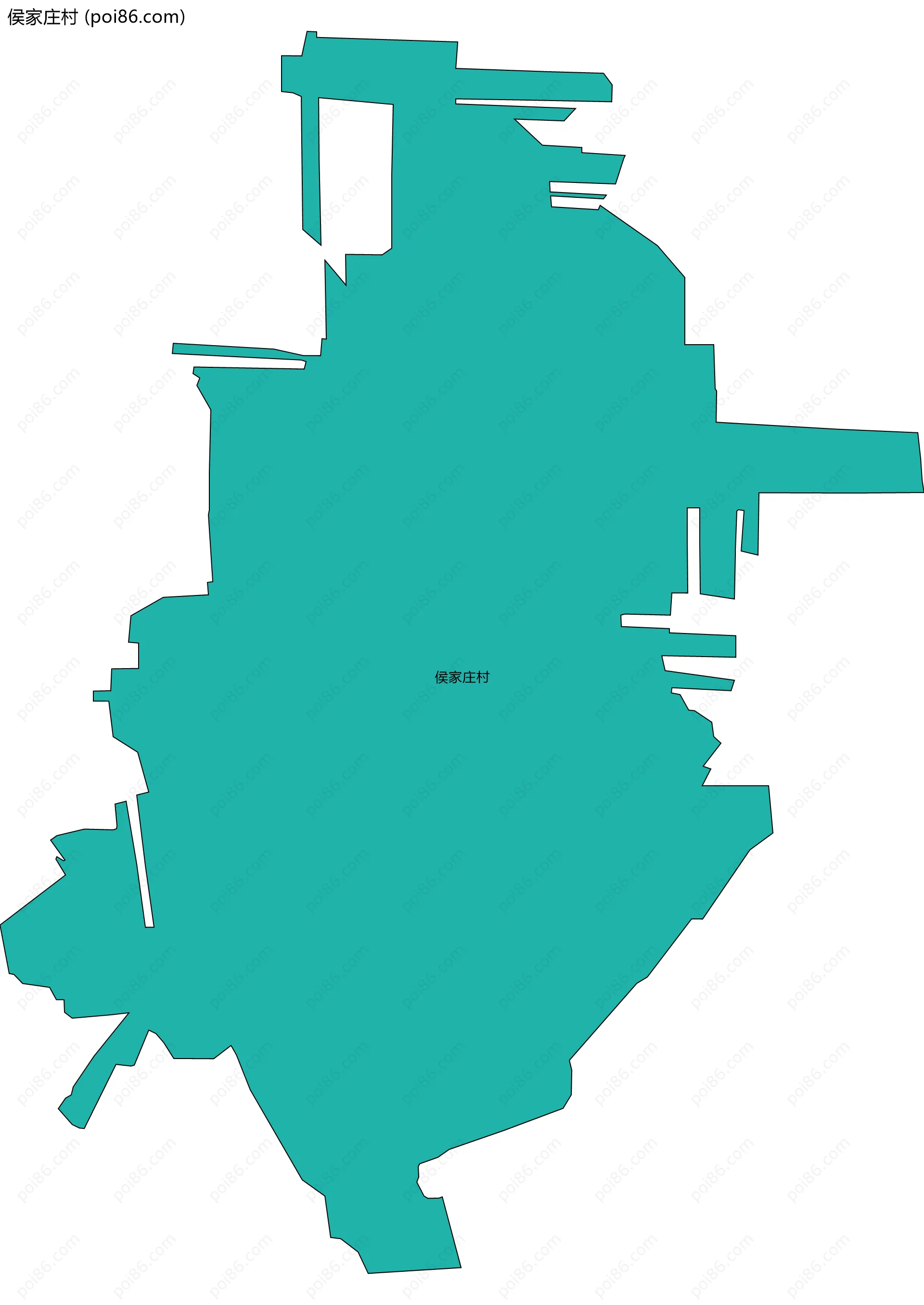 侯家庄村边界地图