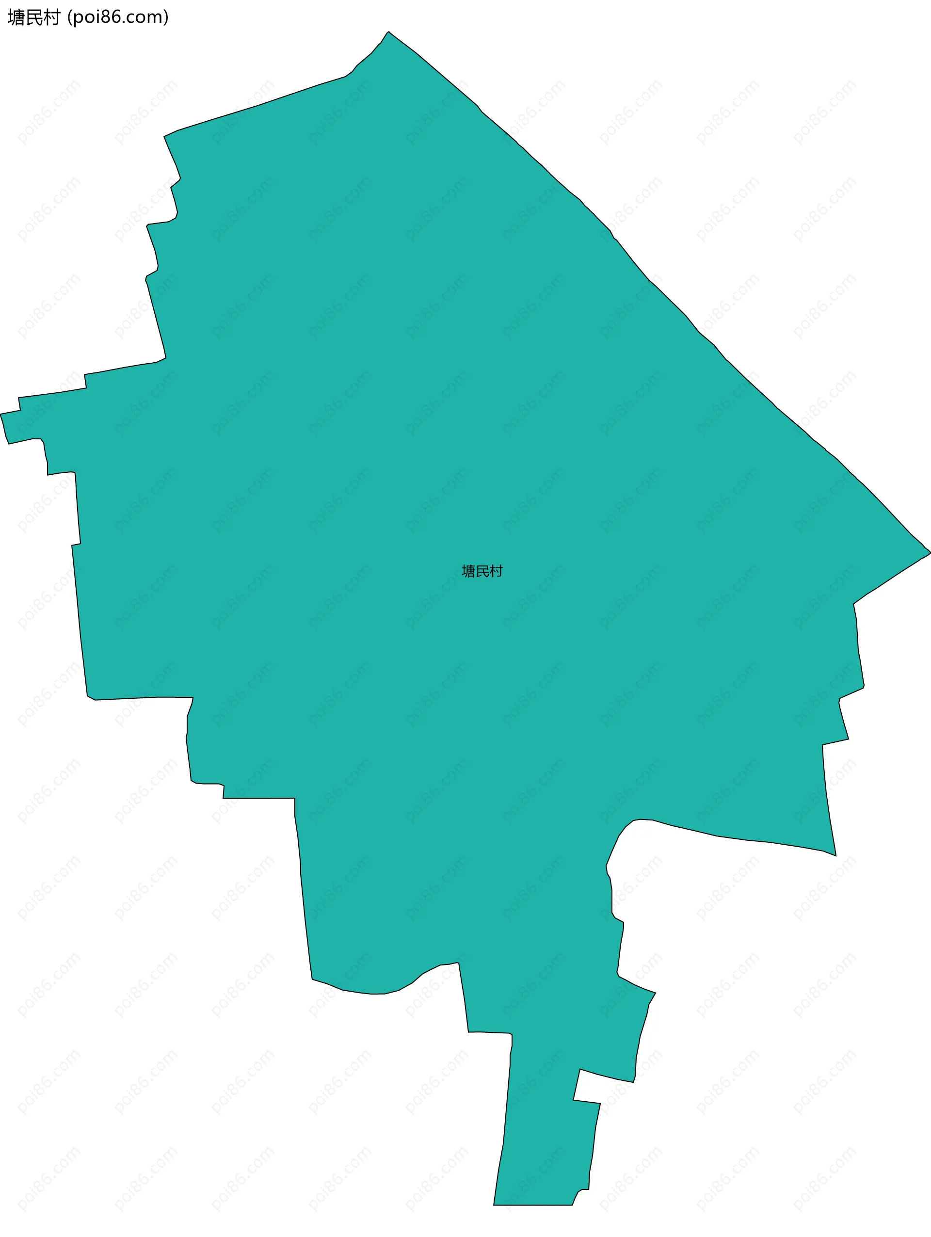 塘民村边界地图