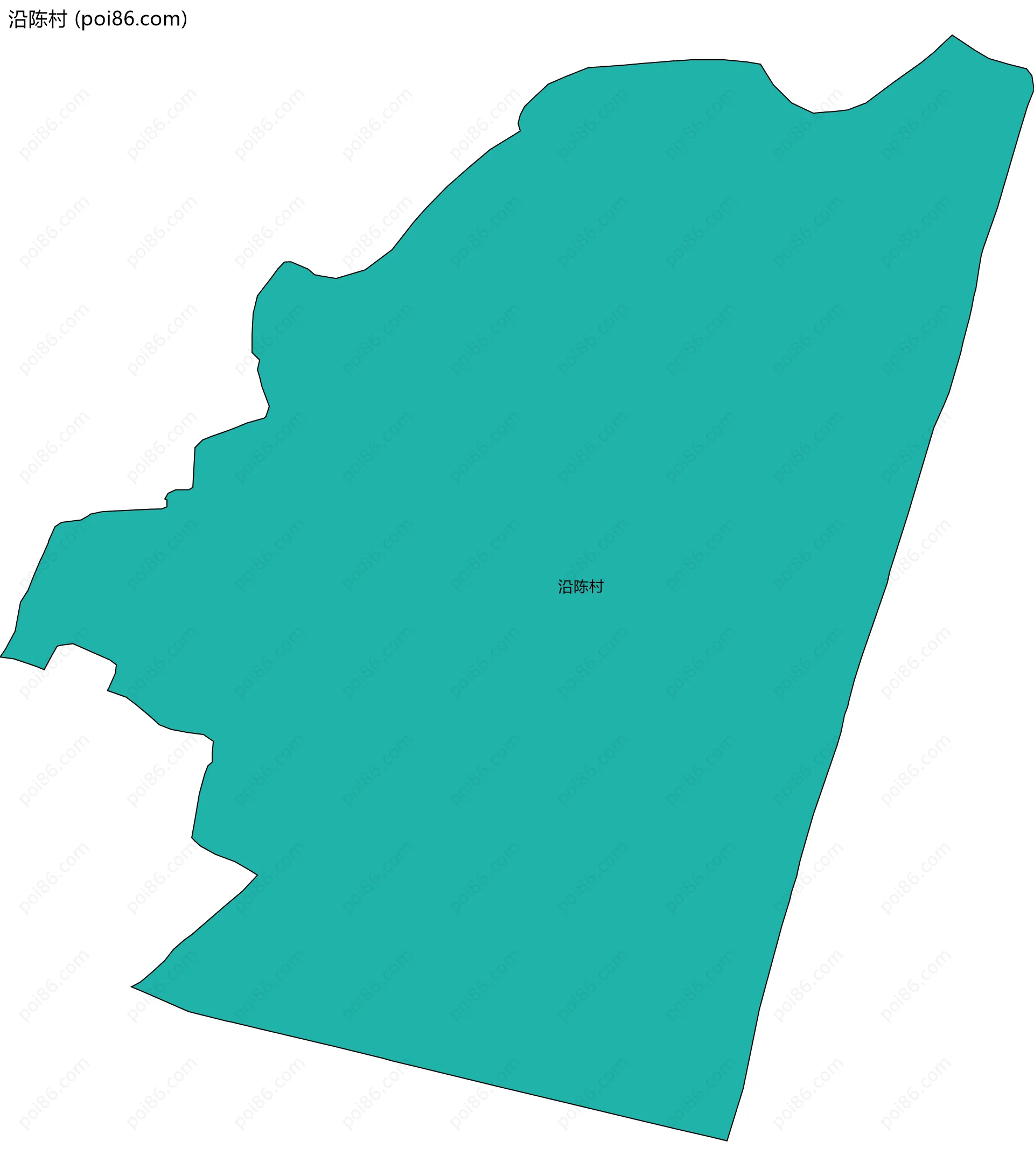 沿陈村边界地图