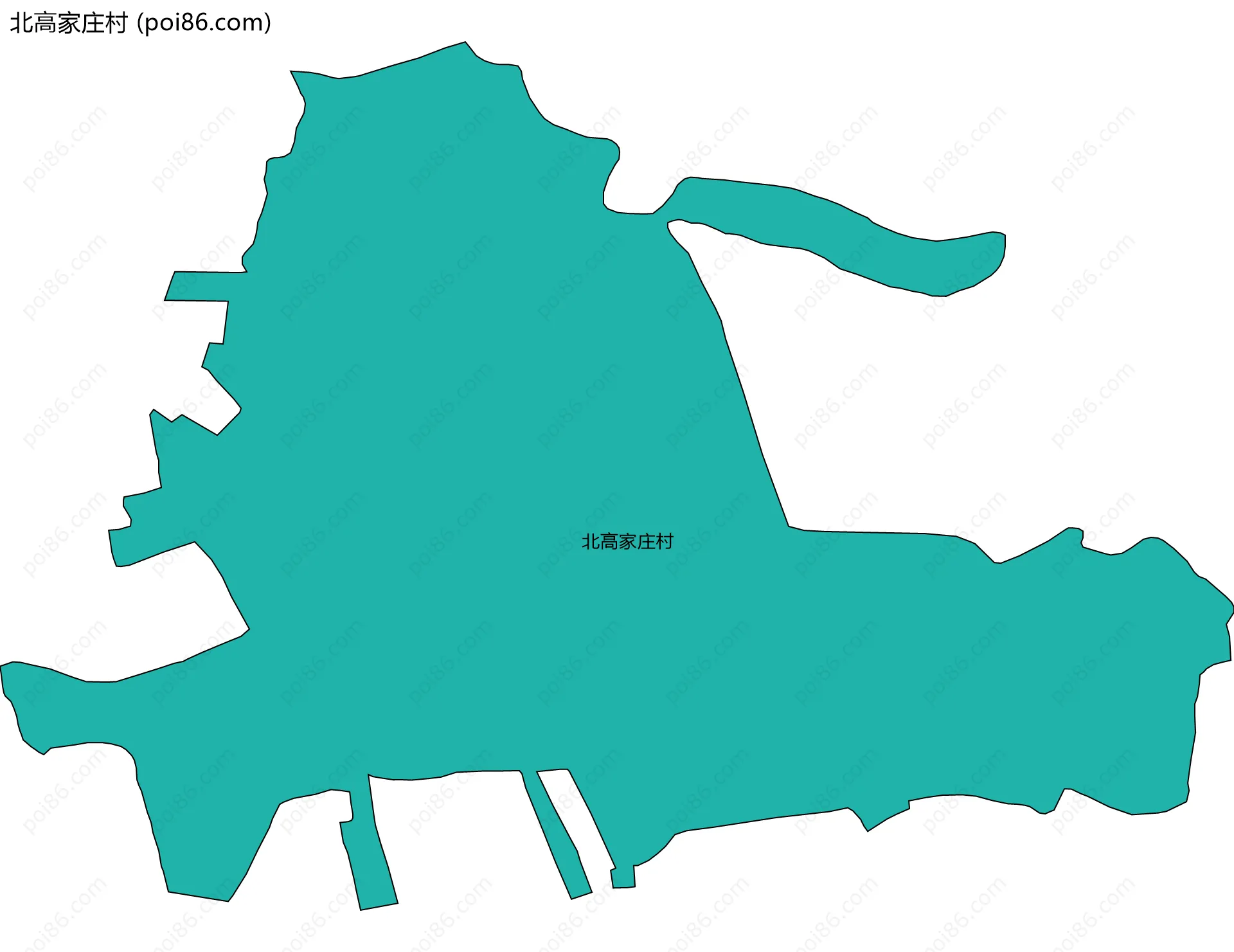 北高家庄村边界地图