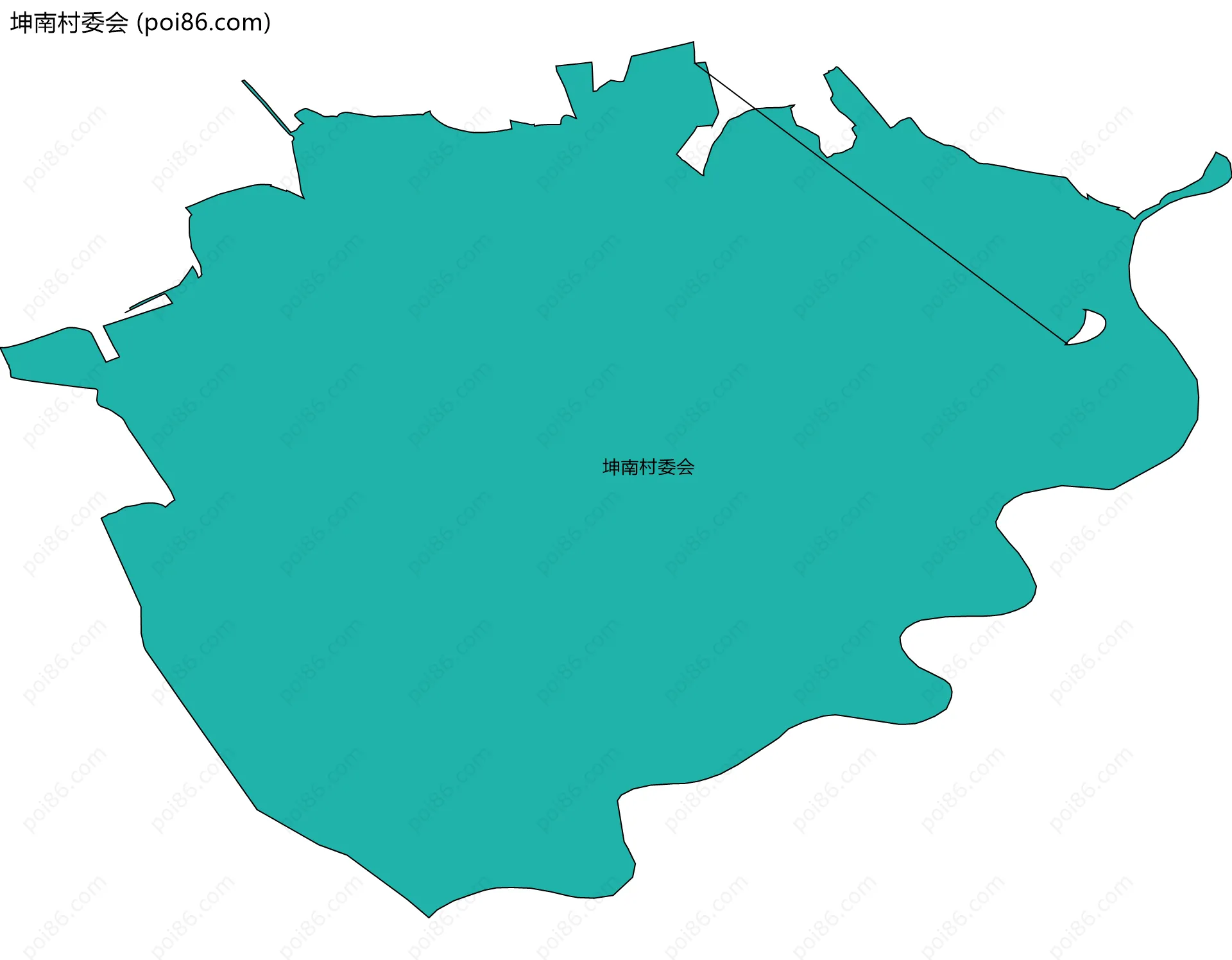 坤南村委会边界地图