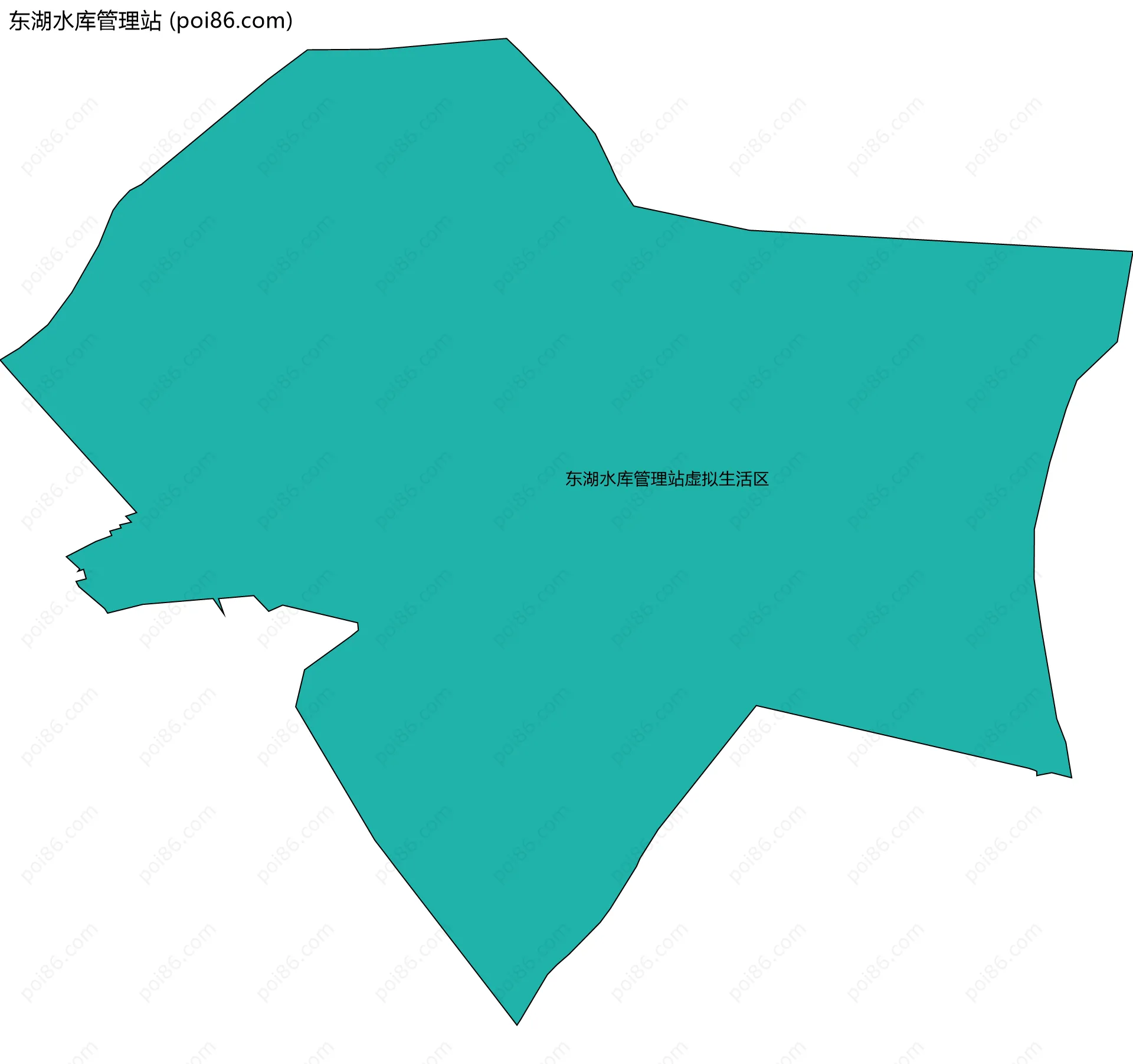 东湖水库管理站边界地图(五级行政区划)