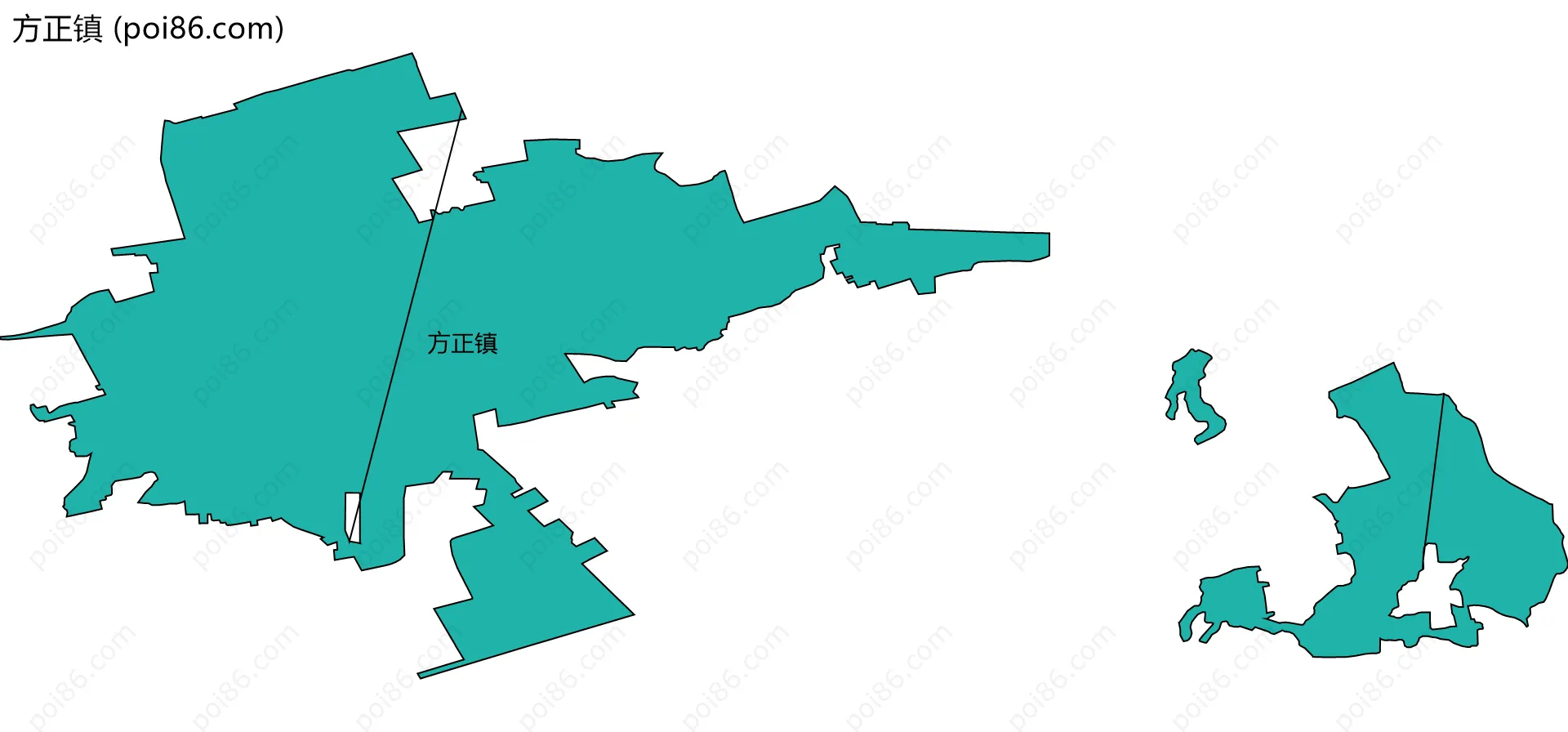 方正镇边界地图