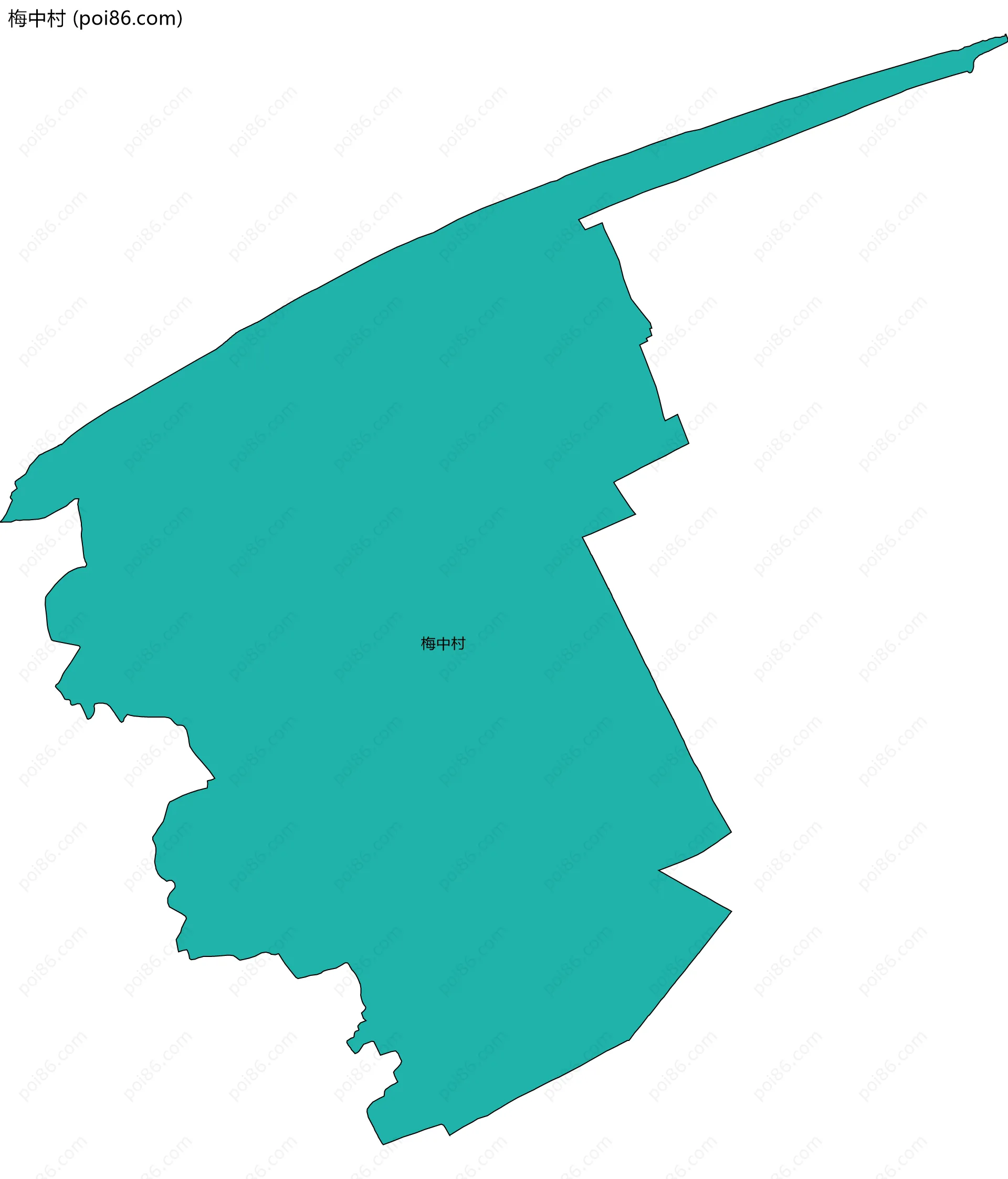 梅中村边界地图