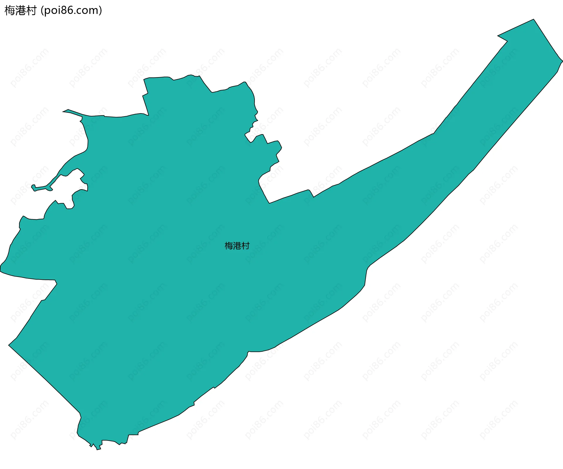 梅港村边界地图
