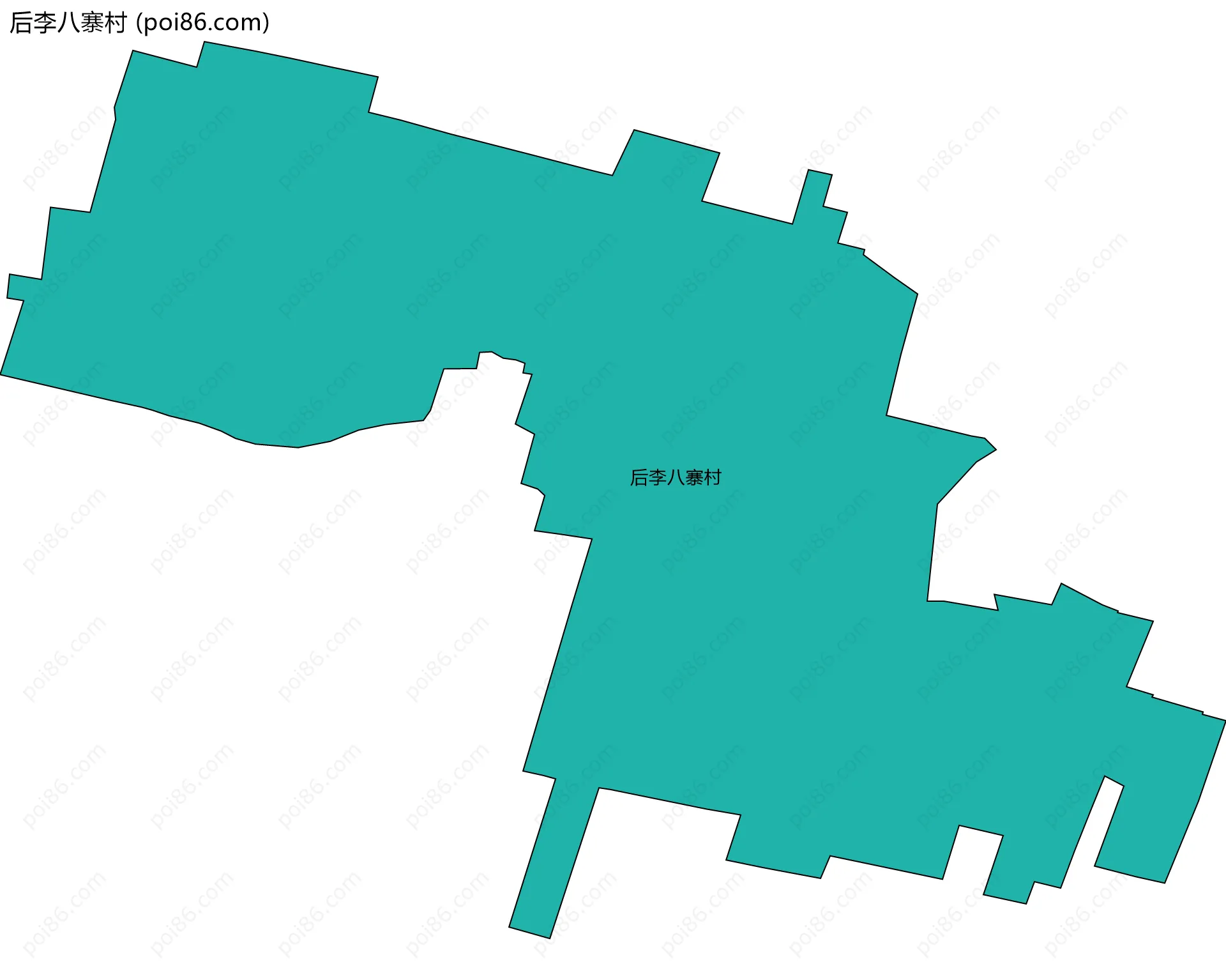 后李八寨村边界地图