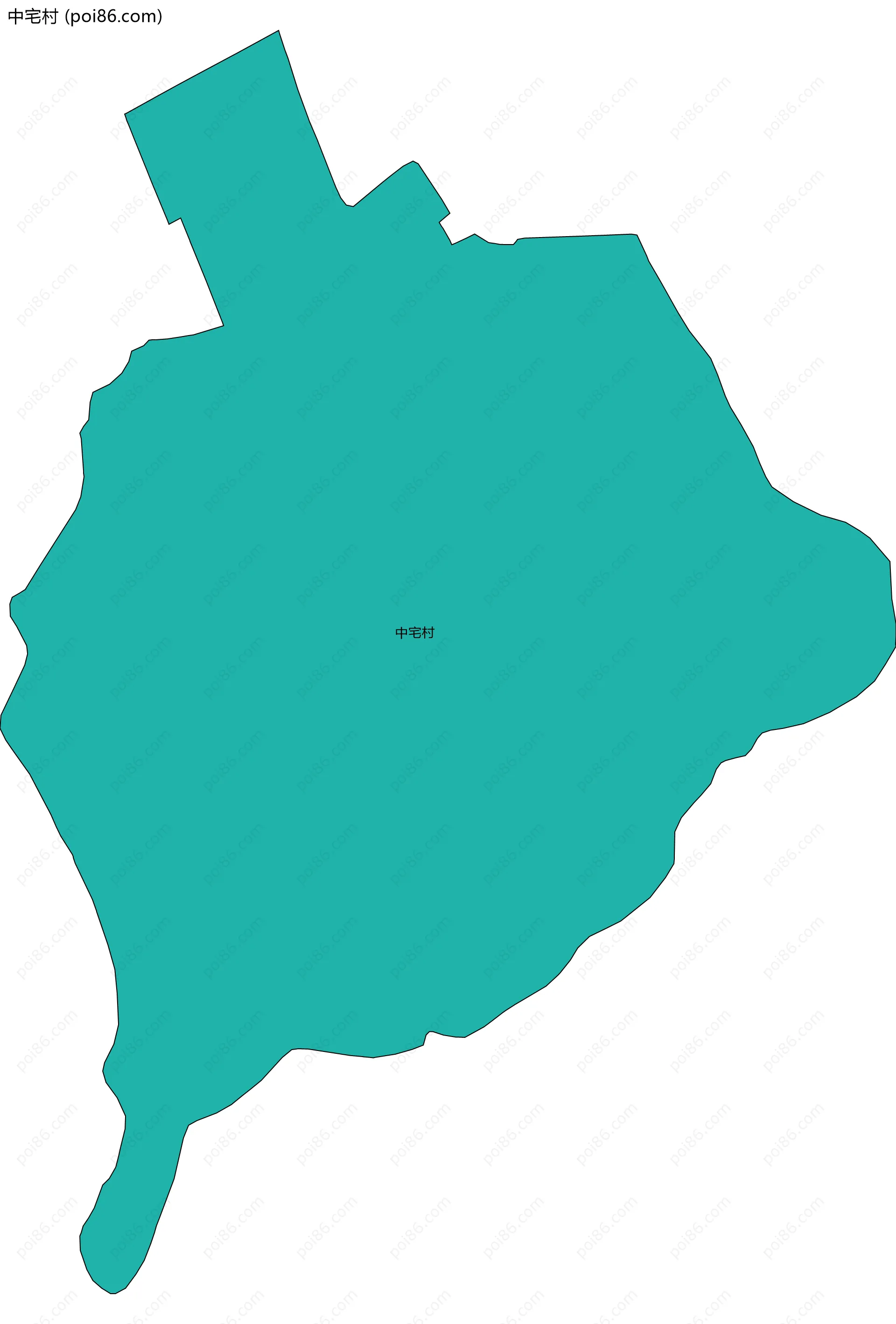 中宅村边界地图